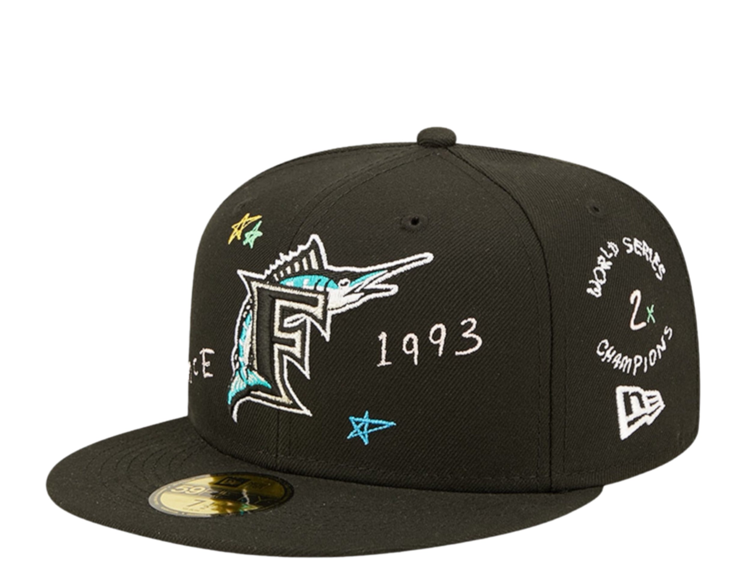 New Era 59Fifty MLB Florida Marlins Scribble Fitted Hat