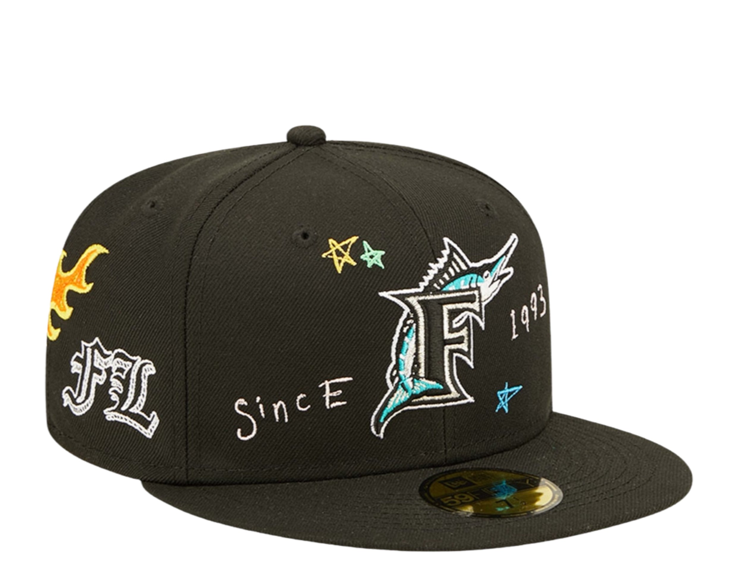 New Era 59Fifty MLB Florida Marlins Scribble Fitted Hat