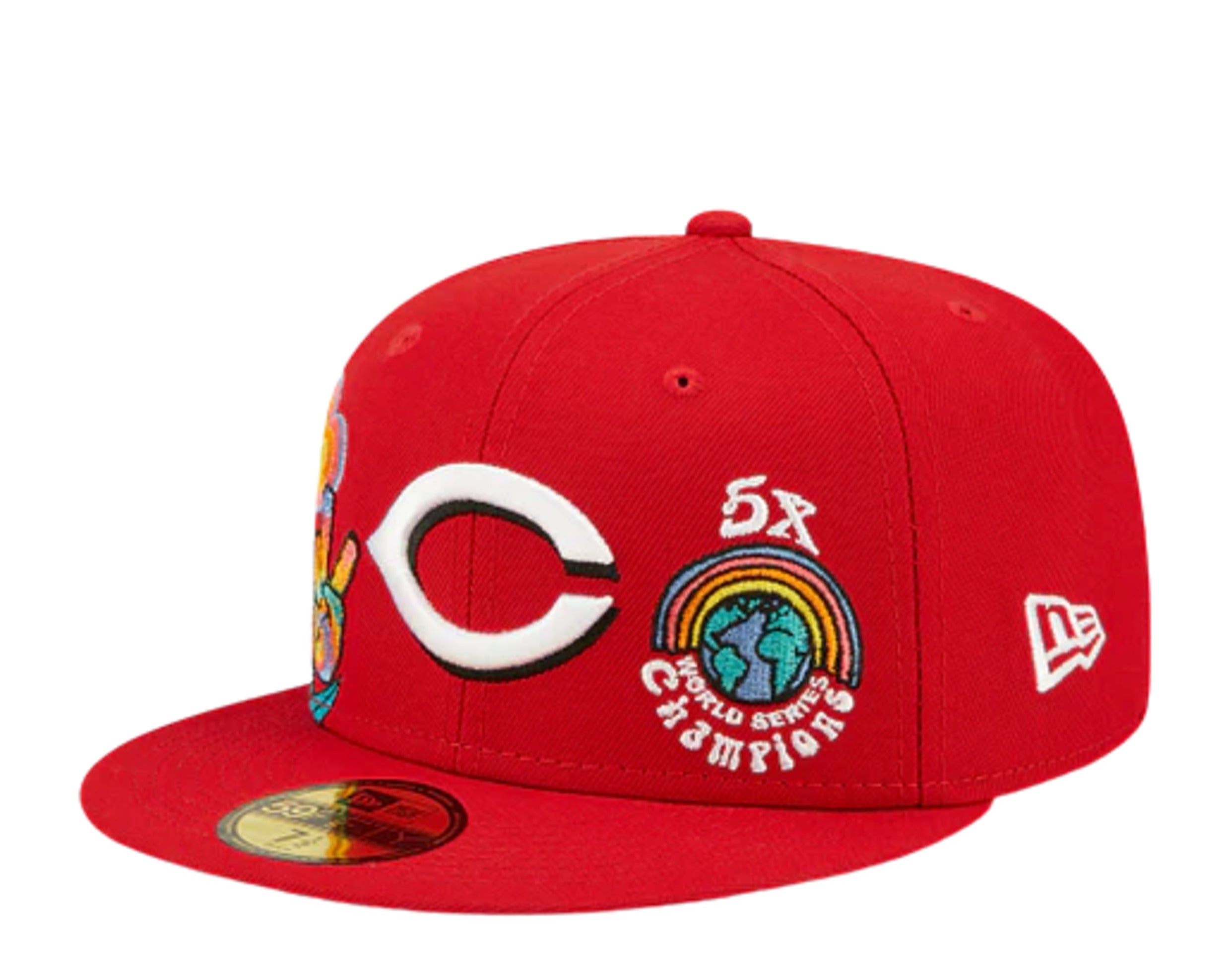 New Era Cincinnati Reds 1976 WS Side Patch 59FIFTY Fitted Hat Size 7 3/4  Pink