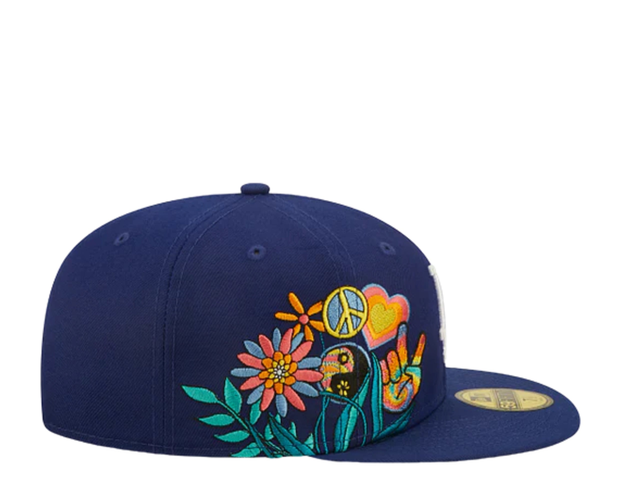 Los Angeles Dodgers New Era Floral Undervisor 59FIFTY Fitted Hat - White
