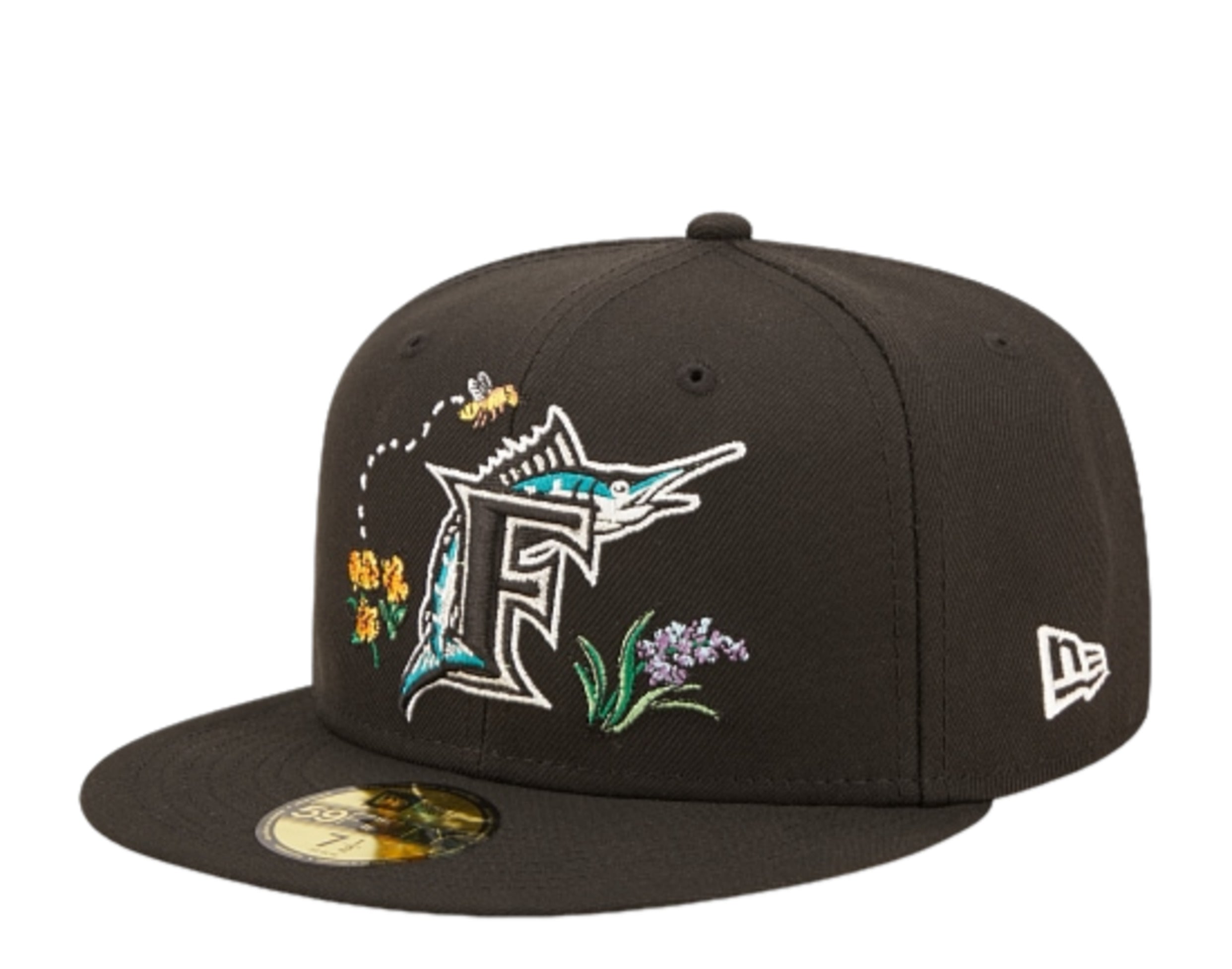 New Era 59Fifty MLB Florida Marlins Watercolor Floral Fitted Hat