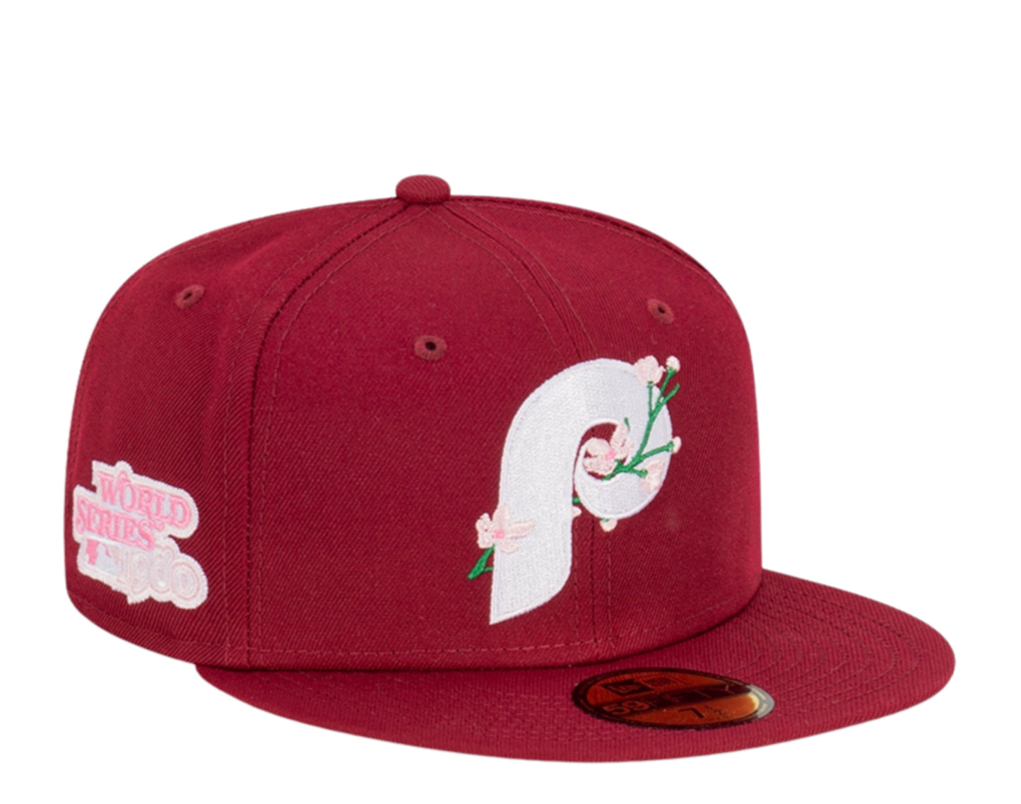 Shop New Era 59Fifty Phillies Side Patch Bloom Hat 60288157 red