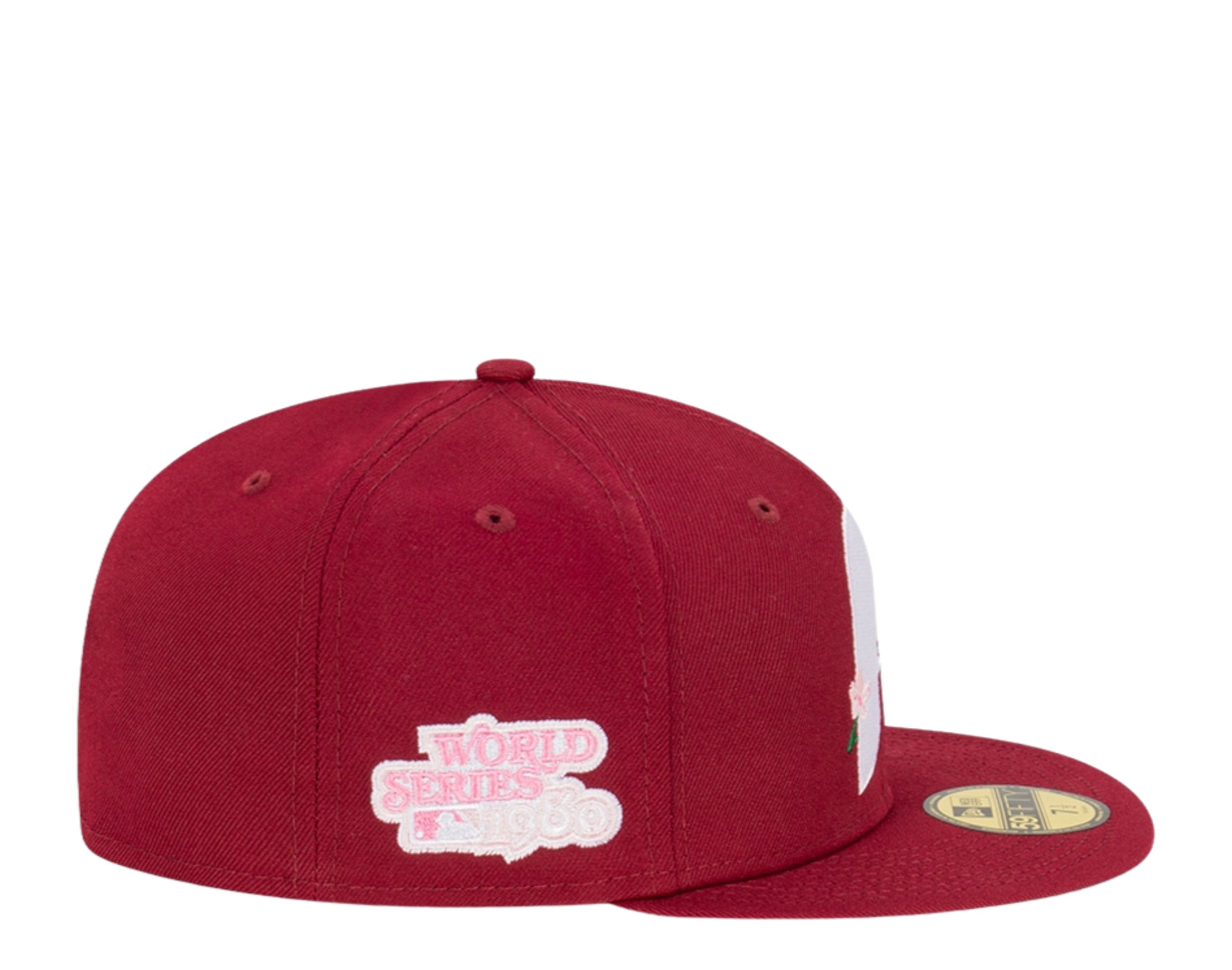 Shop New Era 59Fifty Phillies Side Patch Bloom Hat 60288157 red