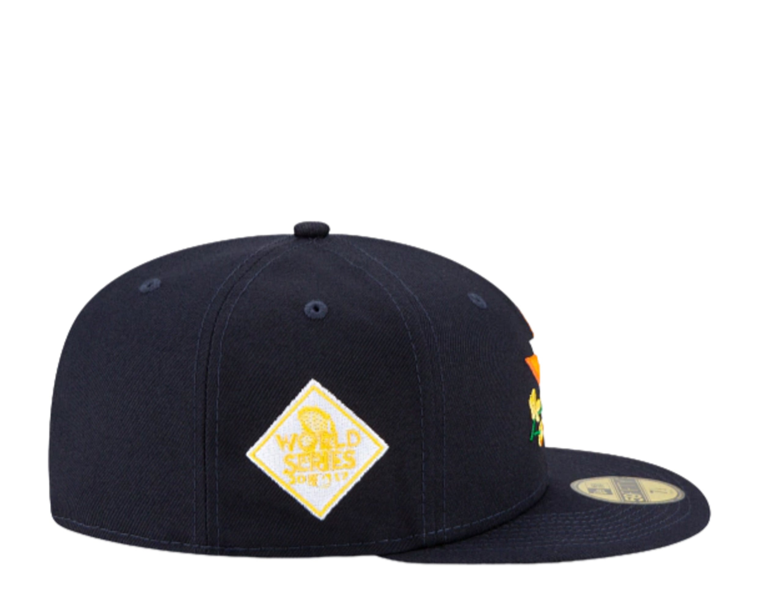 New Era Houston Astros Side Patch Bloom 59FIFTY Fitted Yellow Bottom  60288167 