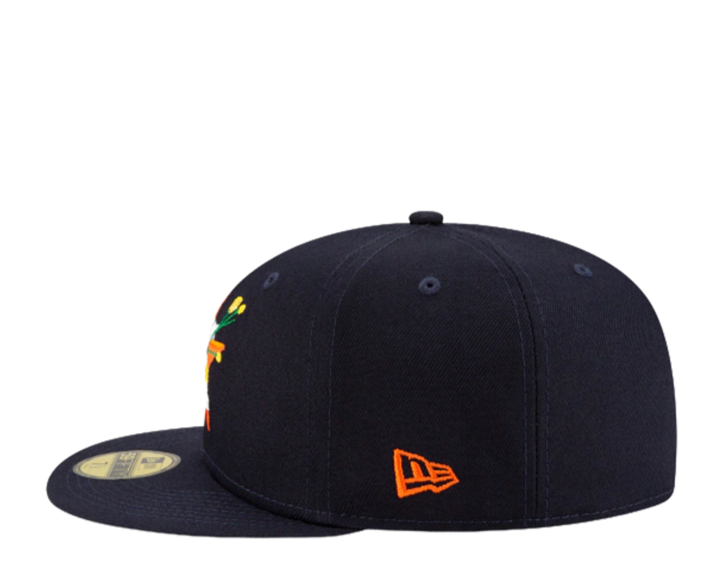 New Era Houston Astros Side Patch Bloom 59FIFTY Fitted Yellow Bottom  60288167 