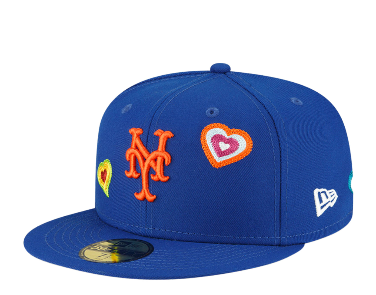 New Era 59Fifty MLB New York Mets Chain Stitch Heart Fitted Hat W/ Pink Undervisor