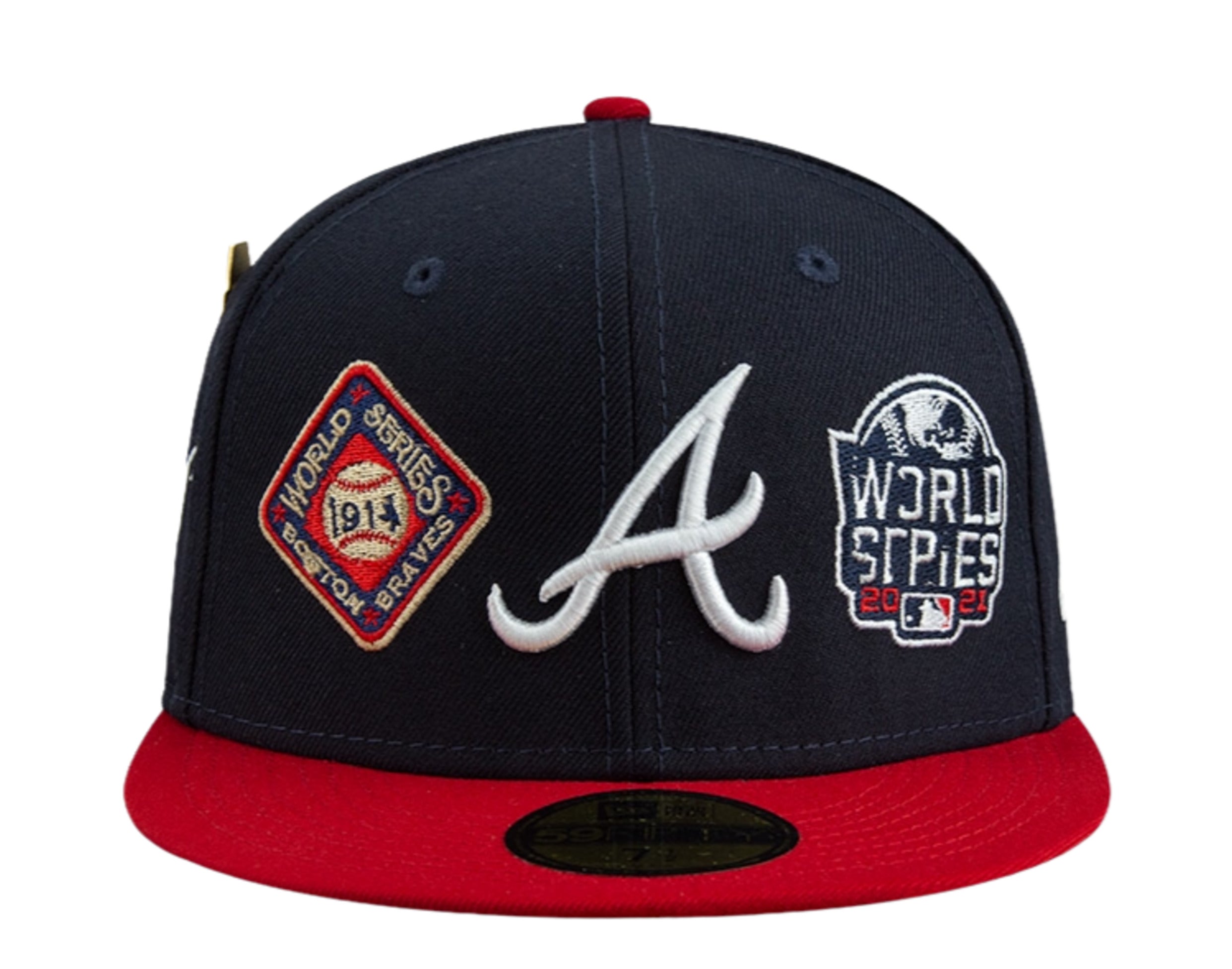 New Era Atlanta Braves World Champions 59Fifty Fitted Cap in Navy