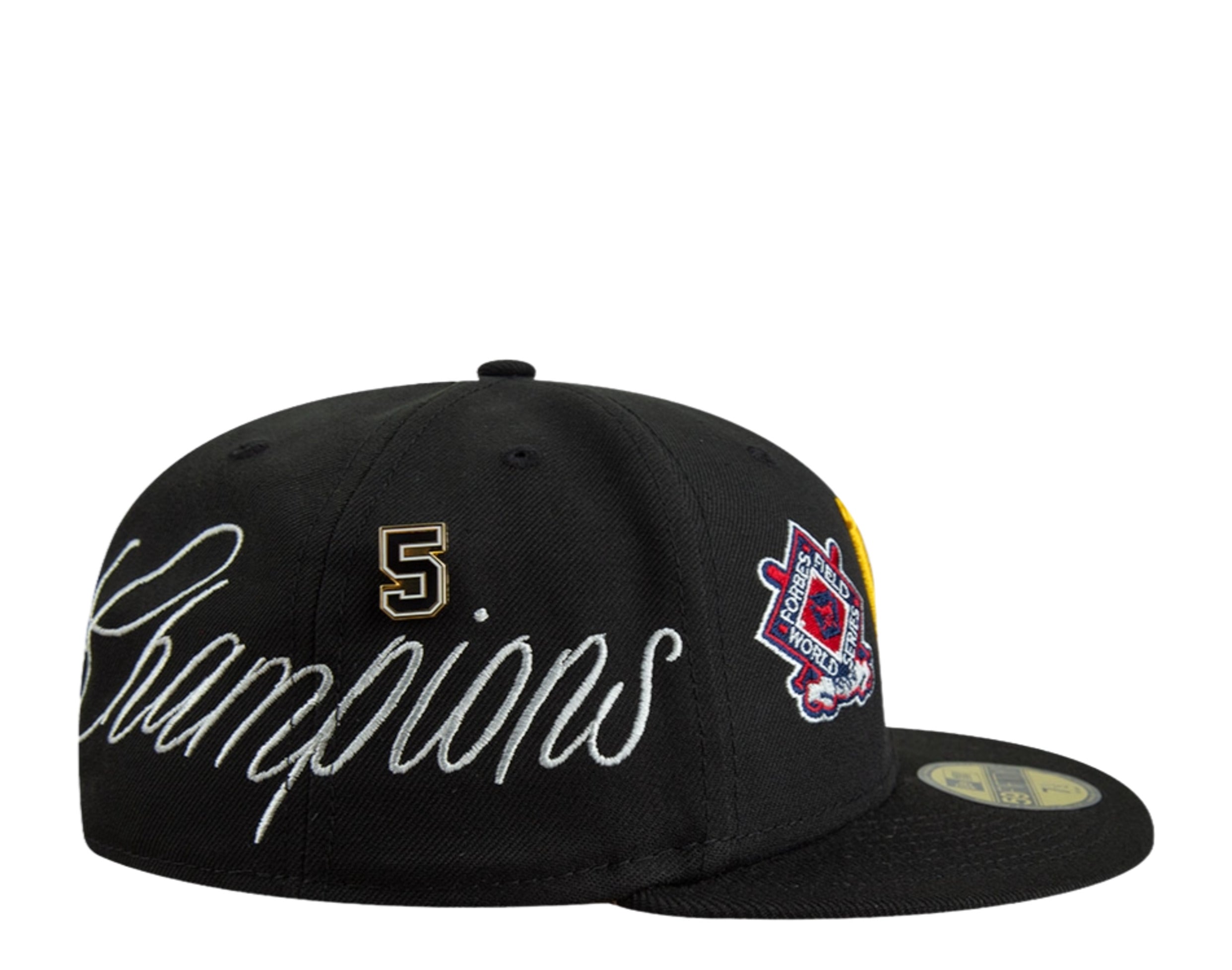 Black Pittsburgh Pirates Historic 5X World Series Champions Gray Bottom New  Era 59Fifty Fitted