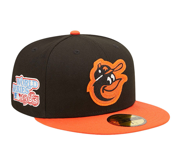 NEW ERA LETTERMAN BALTIMORE ORIOLES FITTED HAT (RED/BLACK