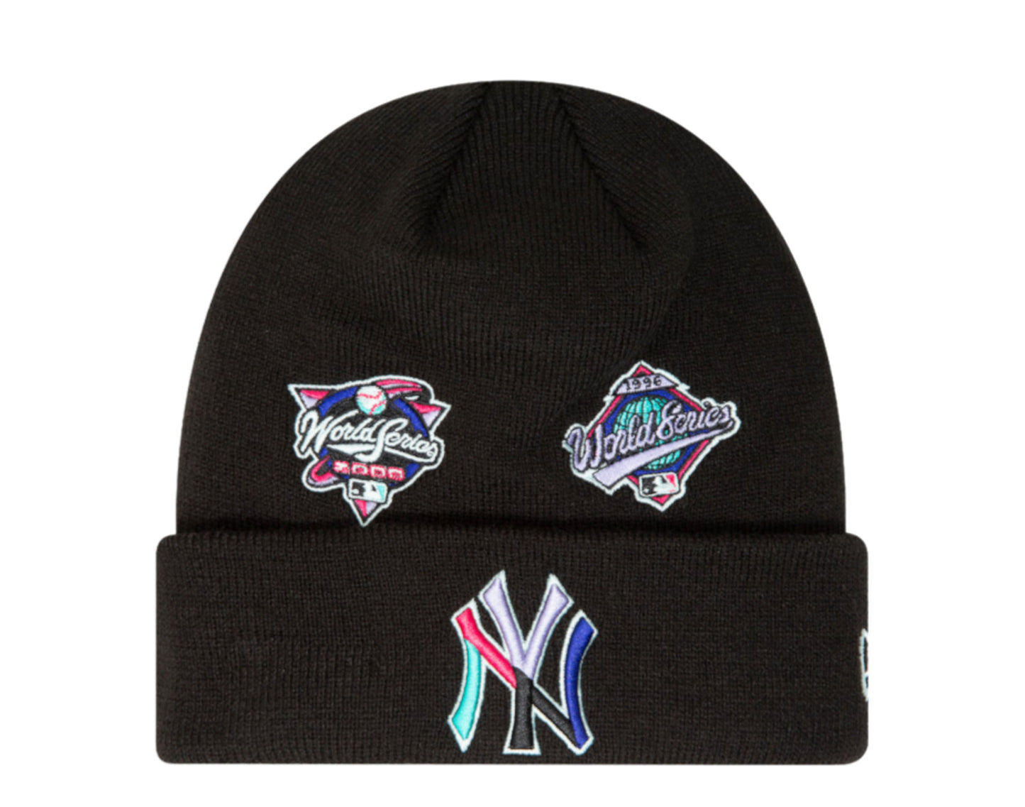 New Era Black New York Yankees Polar Lights Cuffed Knit Hat