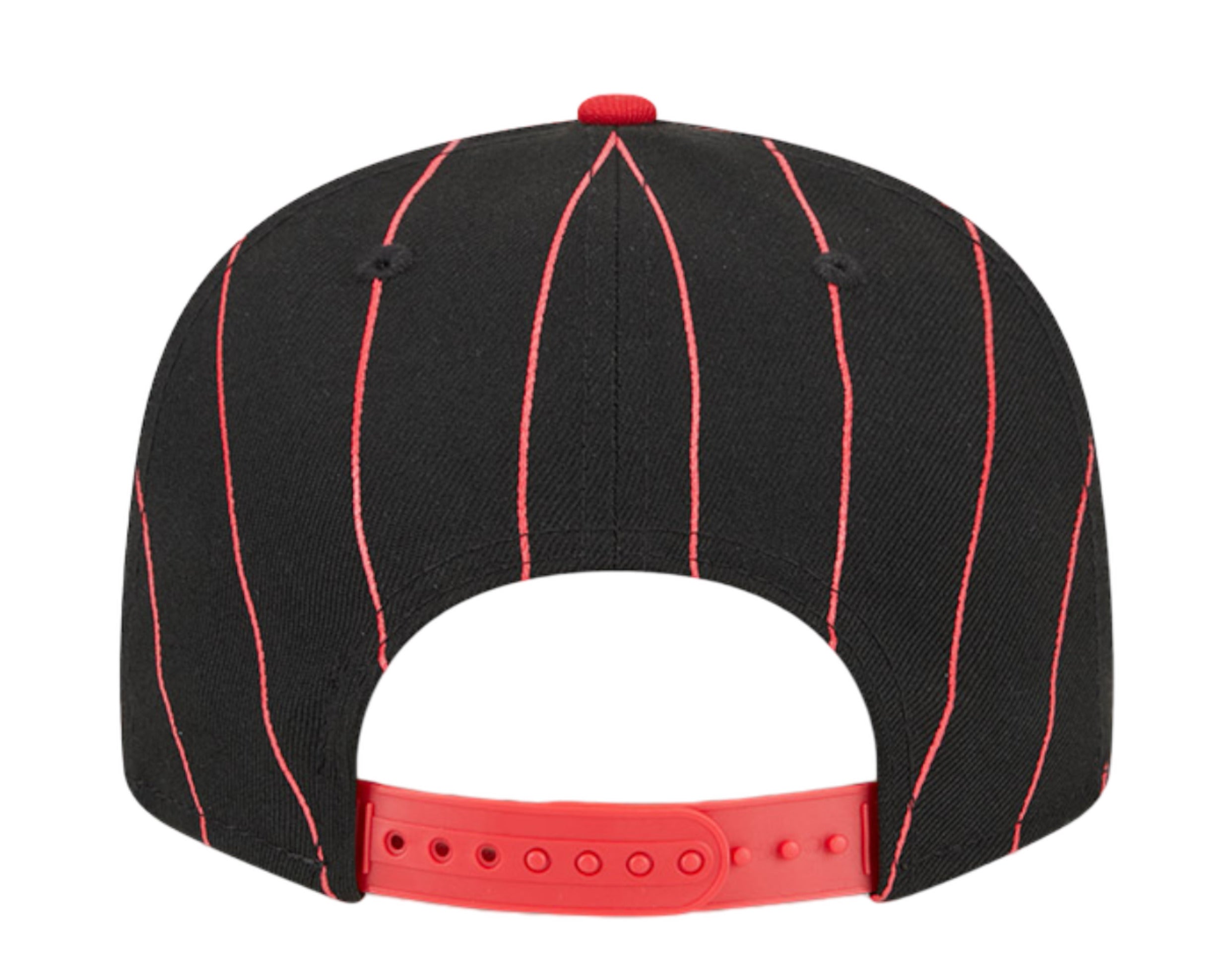 Men's New Era Cincinnati Reds Vintage Pinstripe 9FIFTY Snapback Adjustable  Red and Black Cap