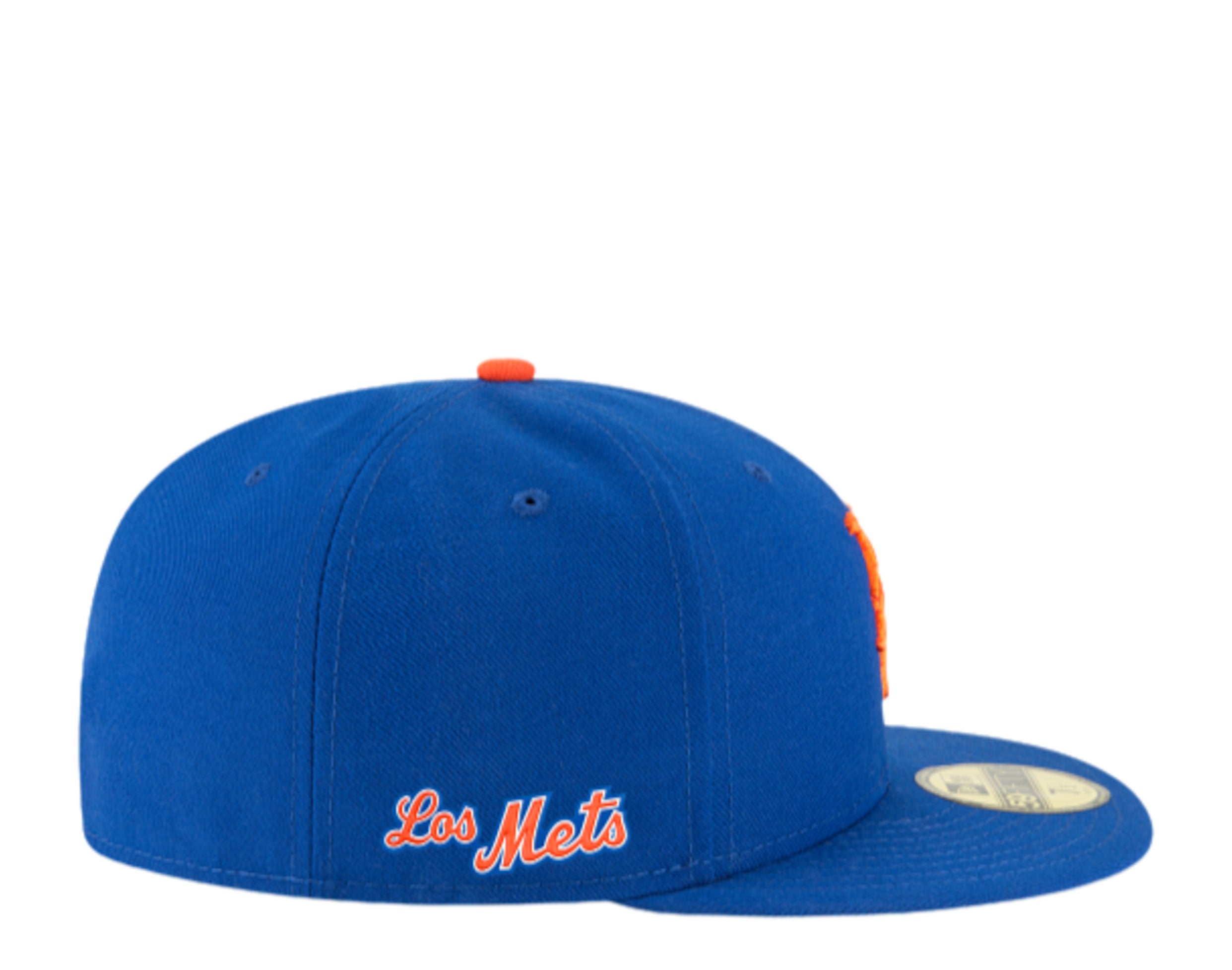 New Era New York Mets Ocean Drive Shea Stadium Patch Hat Club Exclusive 59Fifty Fitted Hat Stone/Indigo/Peach
