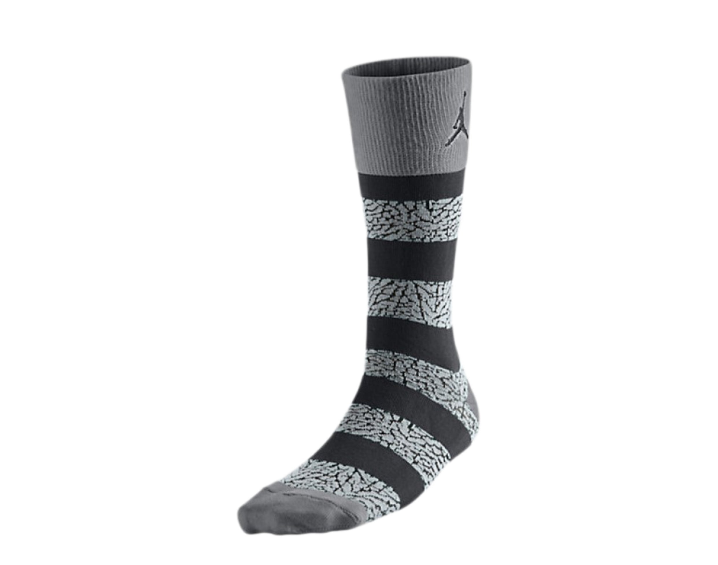 Nike Air Jordan Striped Elephant Print Crew Socks