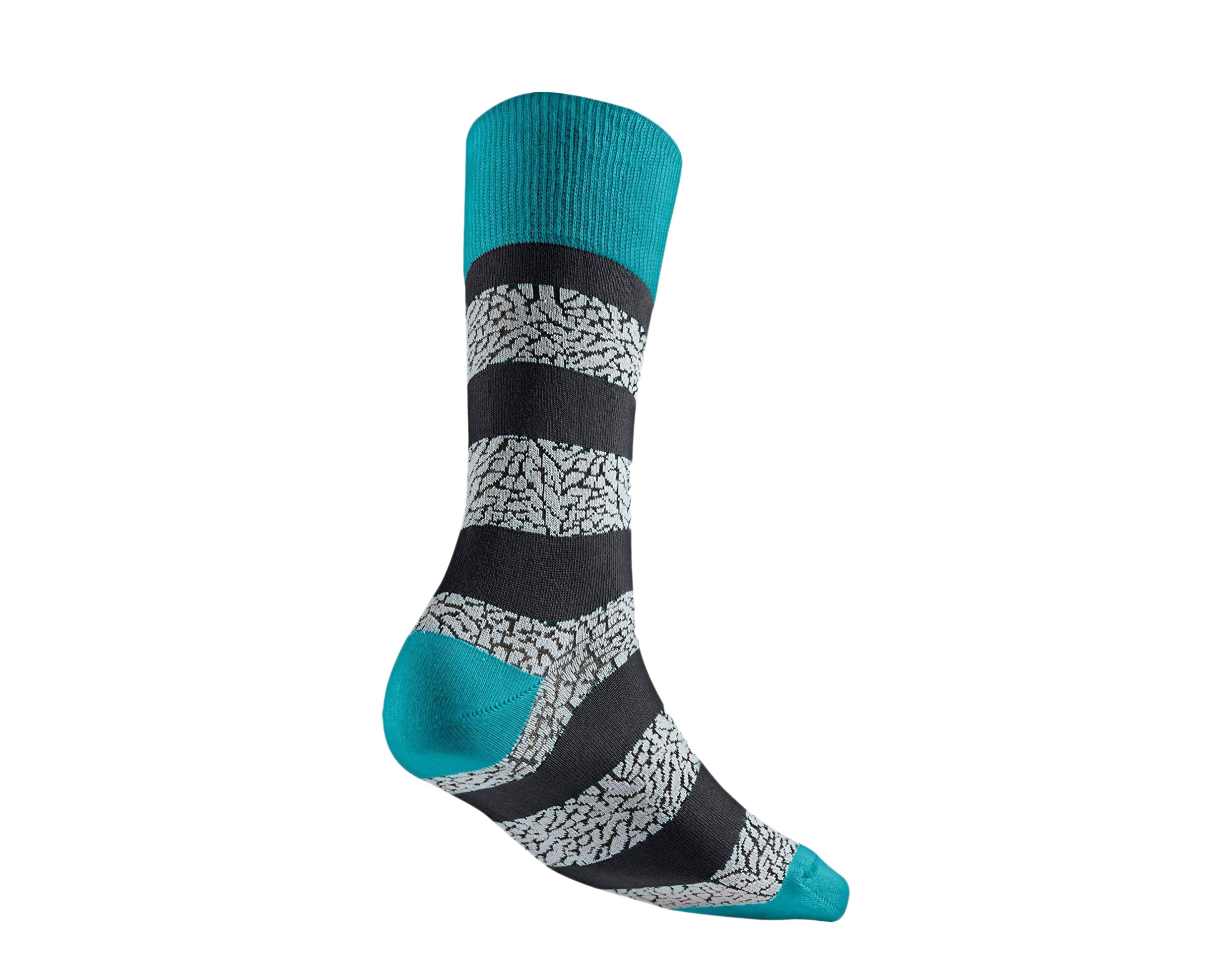 Nike Air Jordan Striped Elephant Print Crew Socks