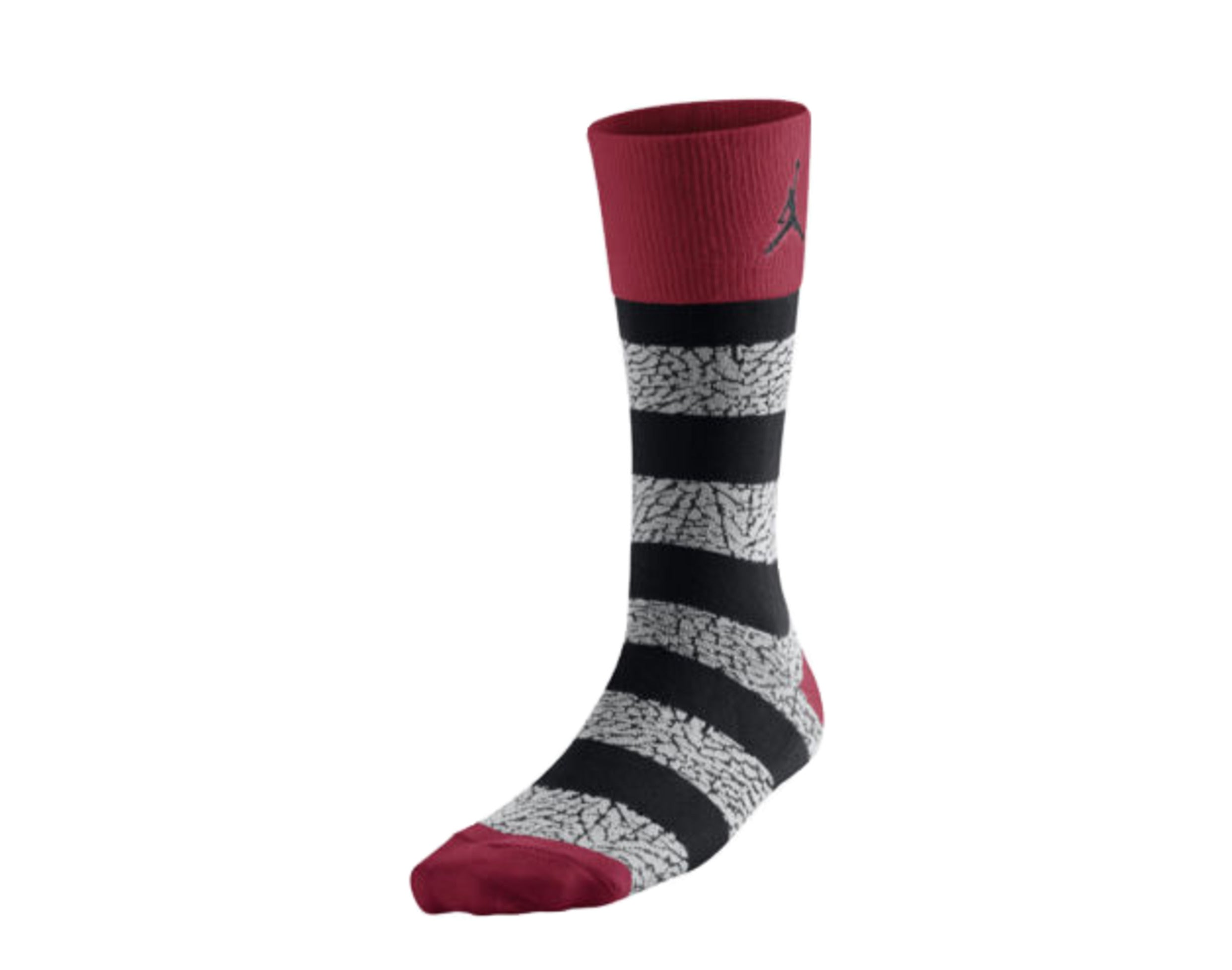 Nike Air Jordan Striped Elephant Print Crew Socks