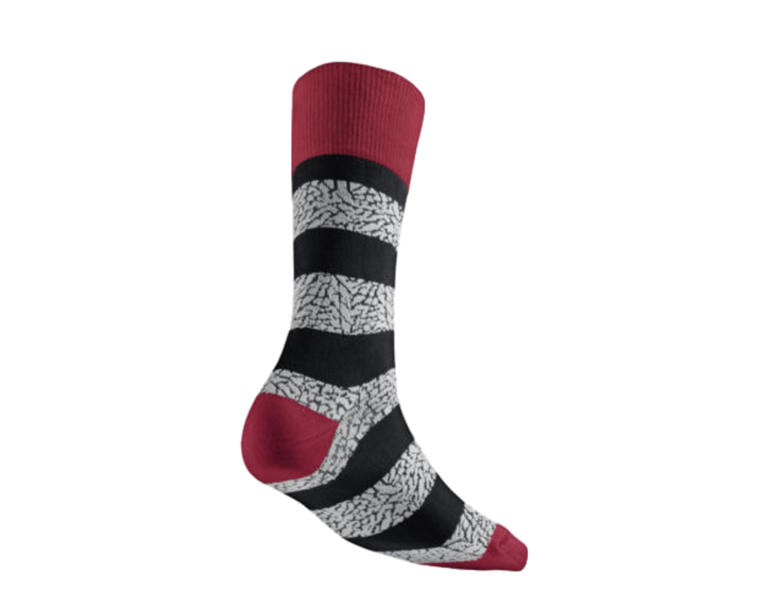 Nike Air Jordan Striped Elephant Print Crew Socks