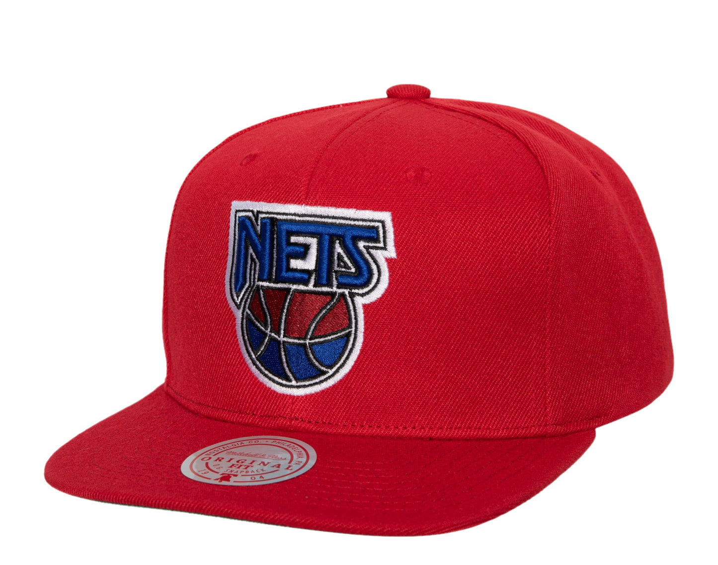 Men's New Jersey Nets Mitchell & Ness Red Basic Core Snapback Hat