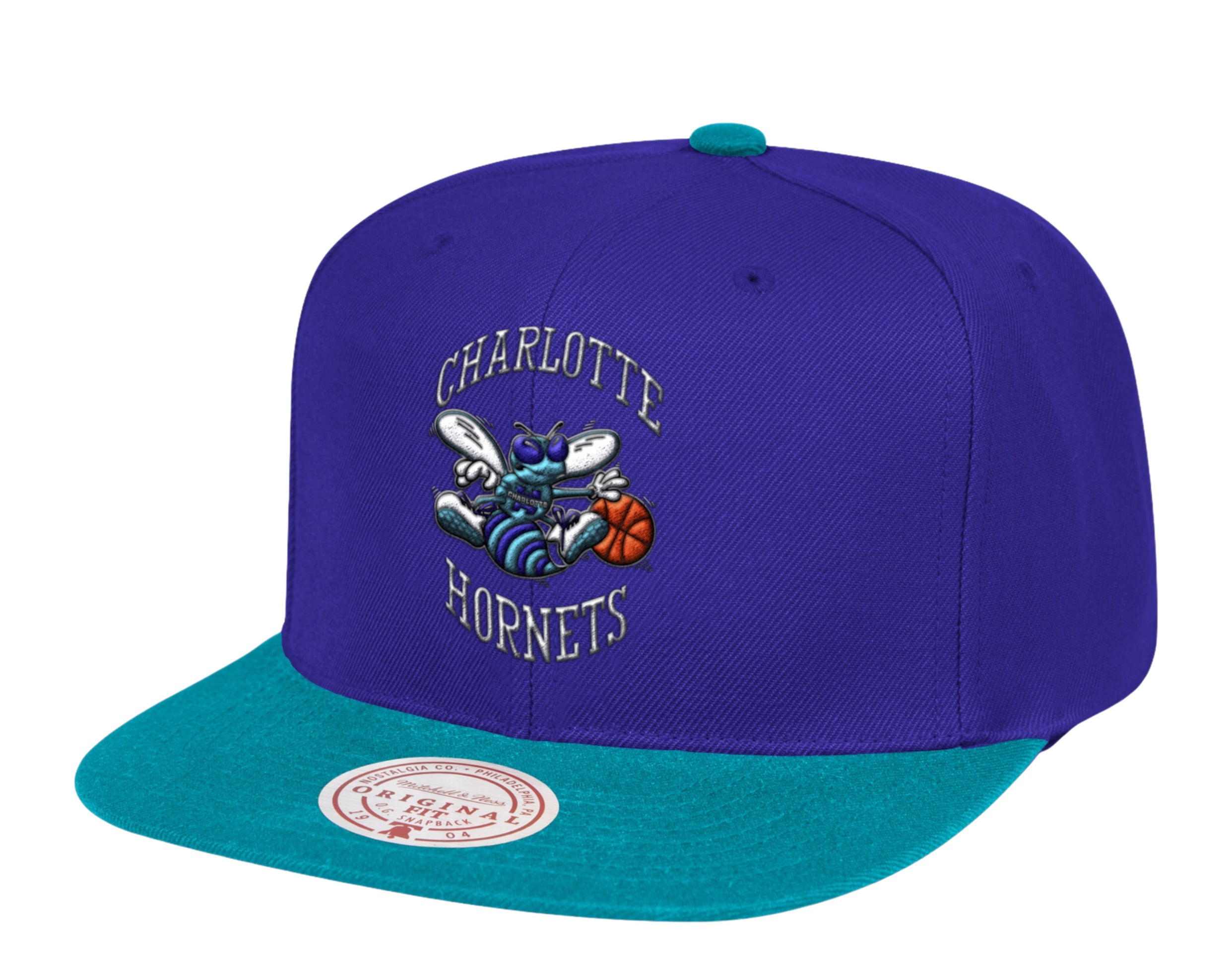 Mitchell & Ness NBA Charlotte Hornets HWC Wool 2 Tone Snapback Hat