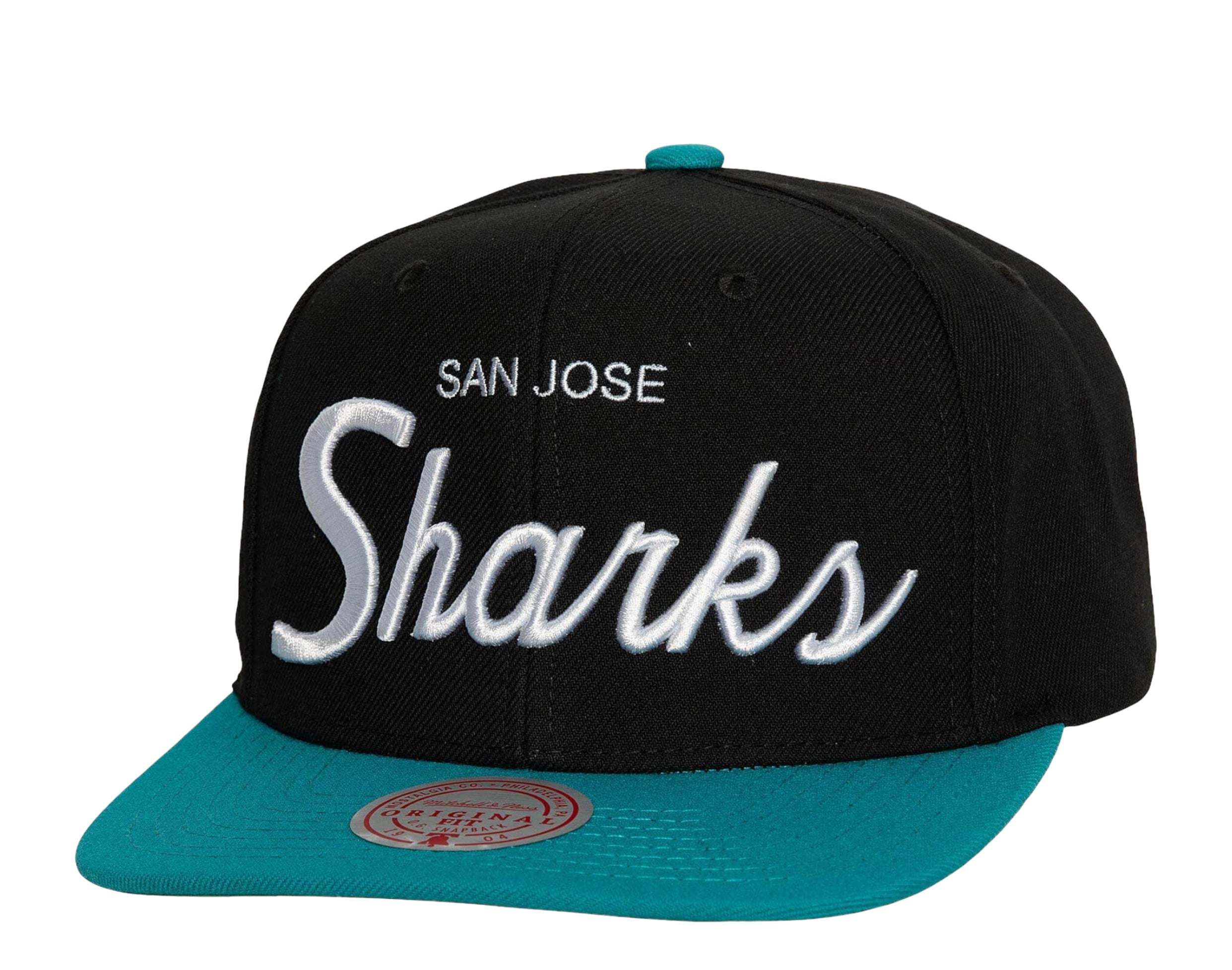 Mitchell & Ness NHL San Jose Sharks Vintage Script Snapback Hat