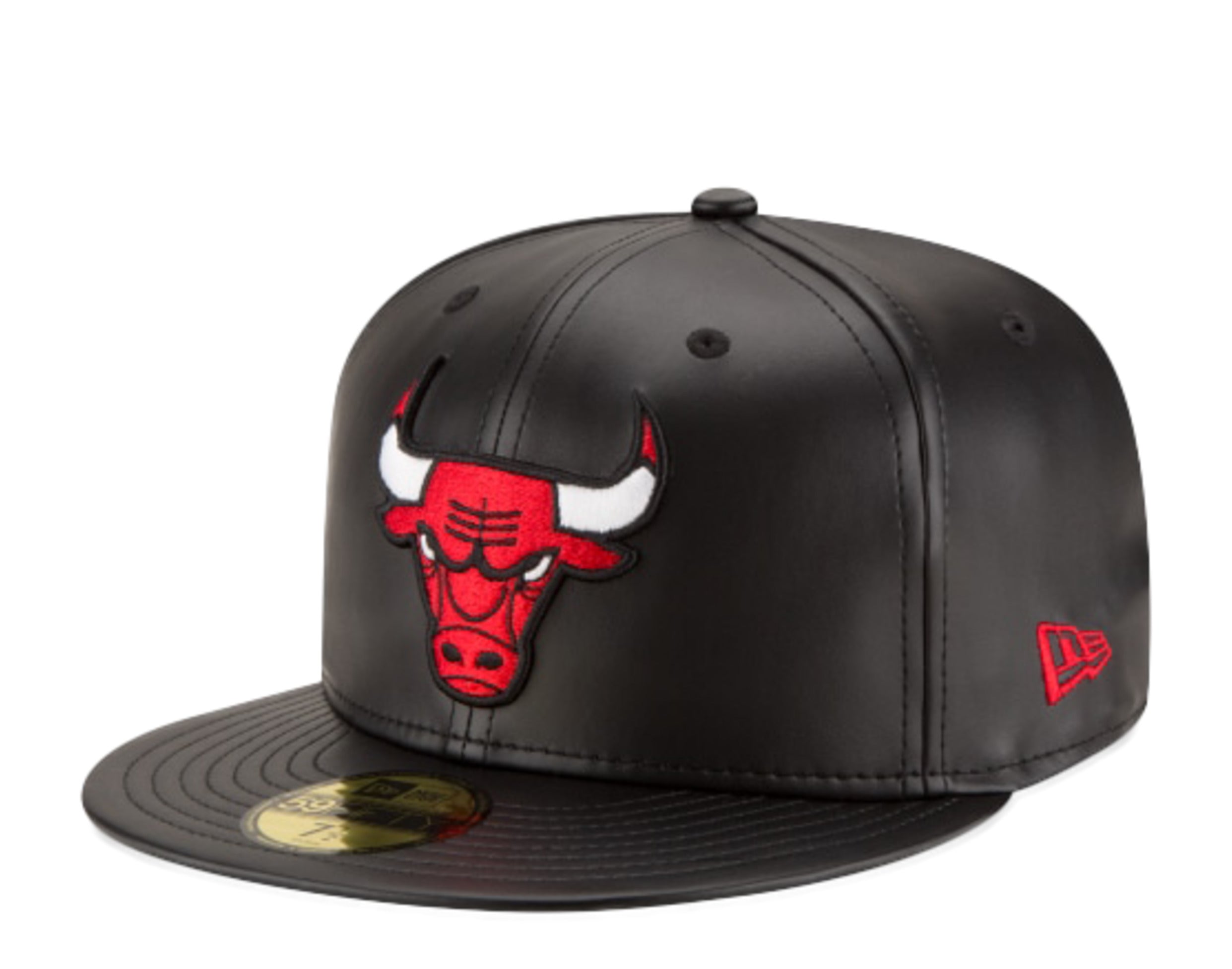 New Era 59Fifty NBA Chicago Bulls Team Faux Leather Fitted Hat