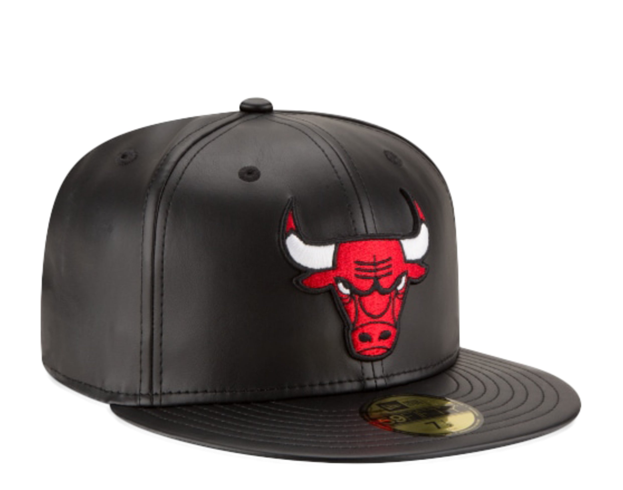 New Era 59Fifty NBA Chicago Bulls Team Faux Leather Fitted Hat