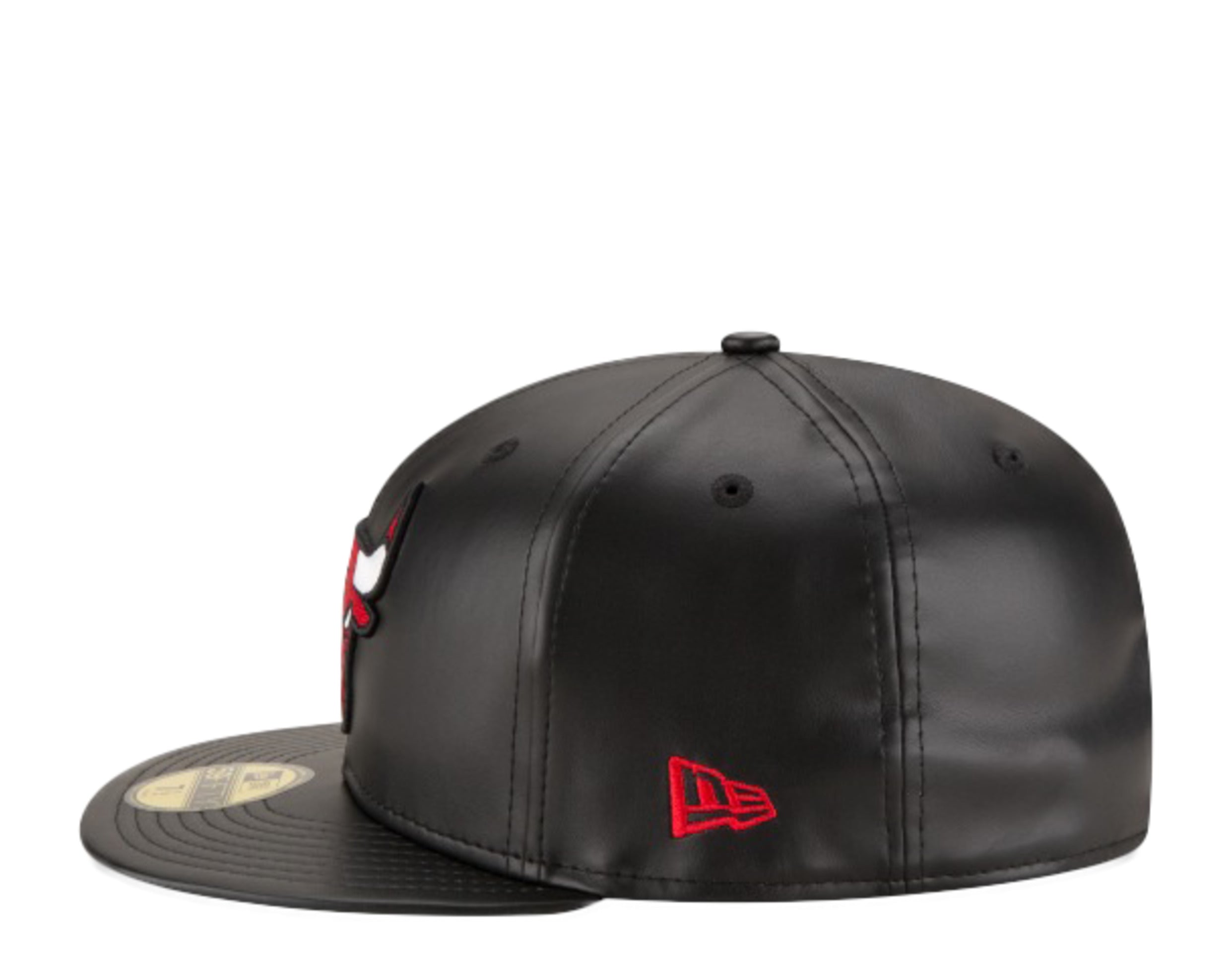 New Era 59Fifty NBA Chicago Bulls Team Faux Leather Fitted Hat