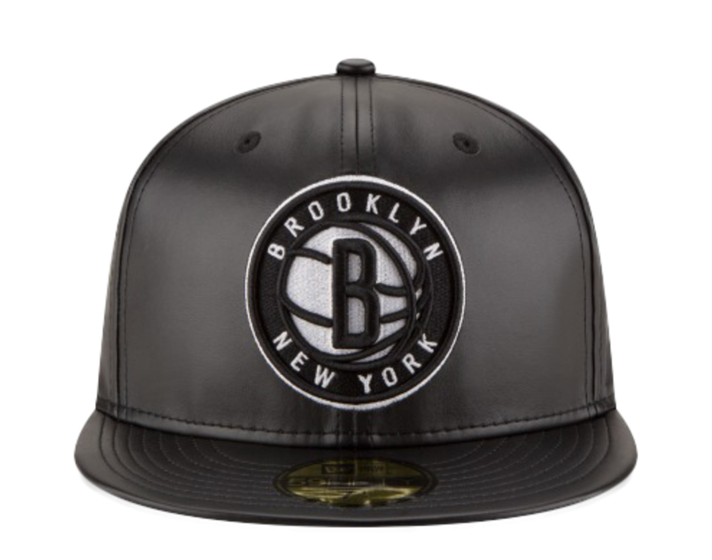 New Era 59Fifty NBA Brooklyn Nets Team Faux Leather Fitted Hat