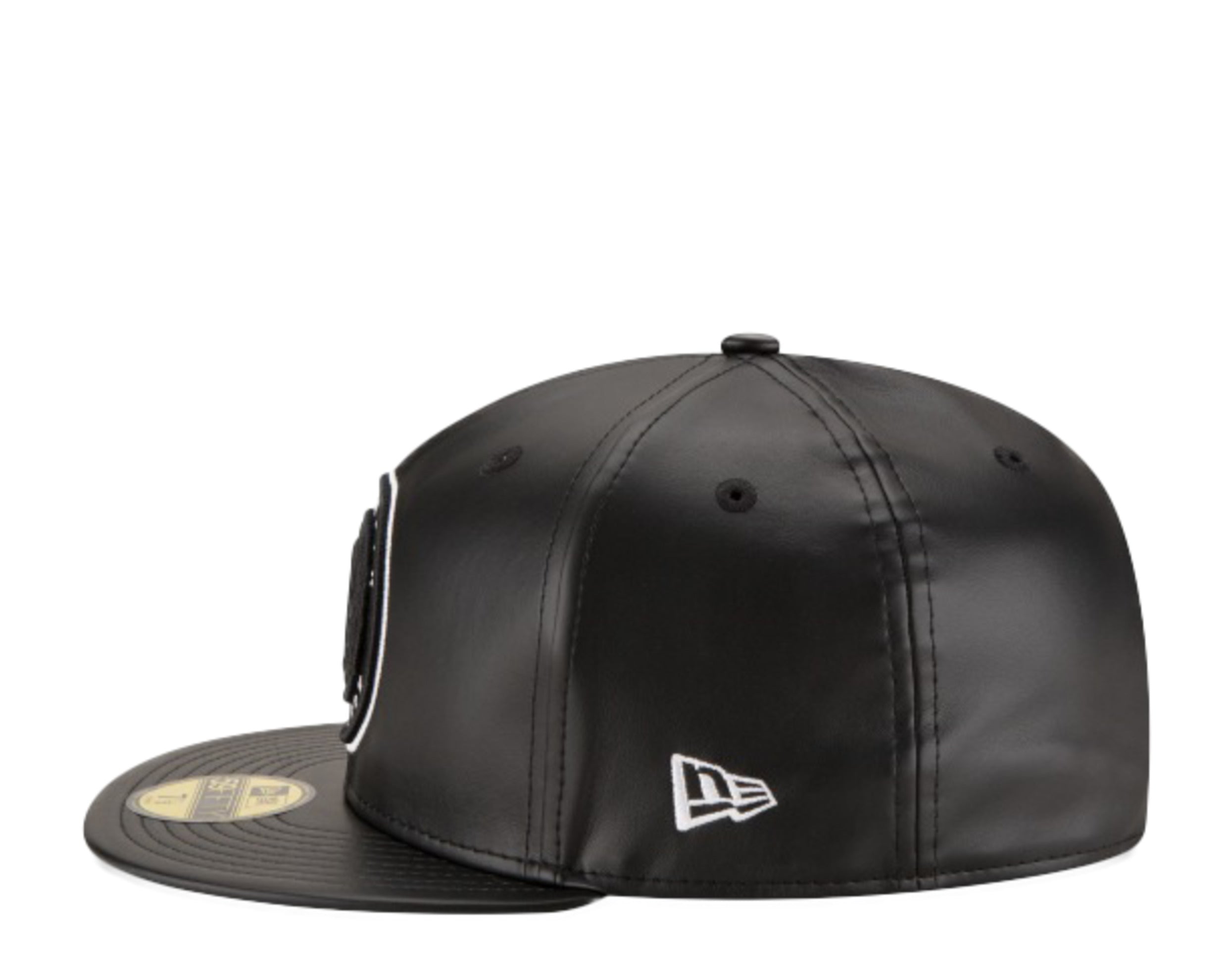 New Era 59Fifty NBA Brooklyn Nets Team Faux Leather Fitted Hat