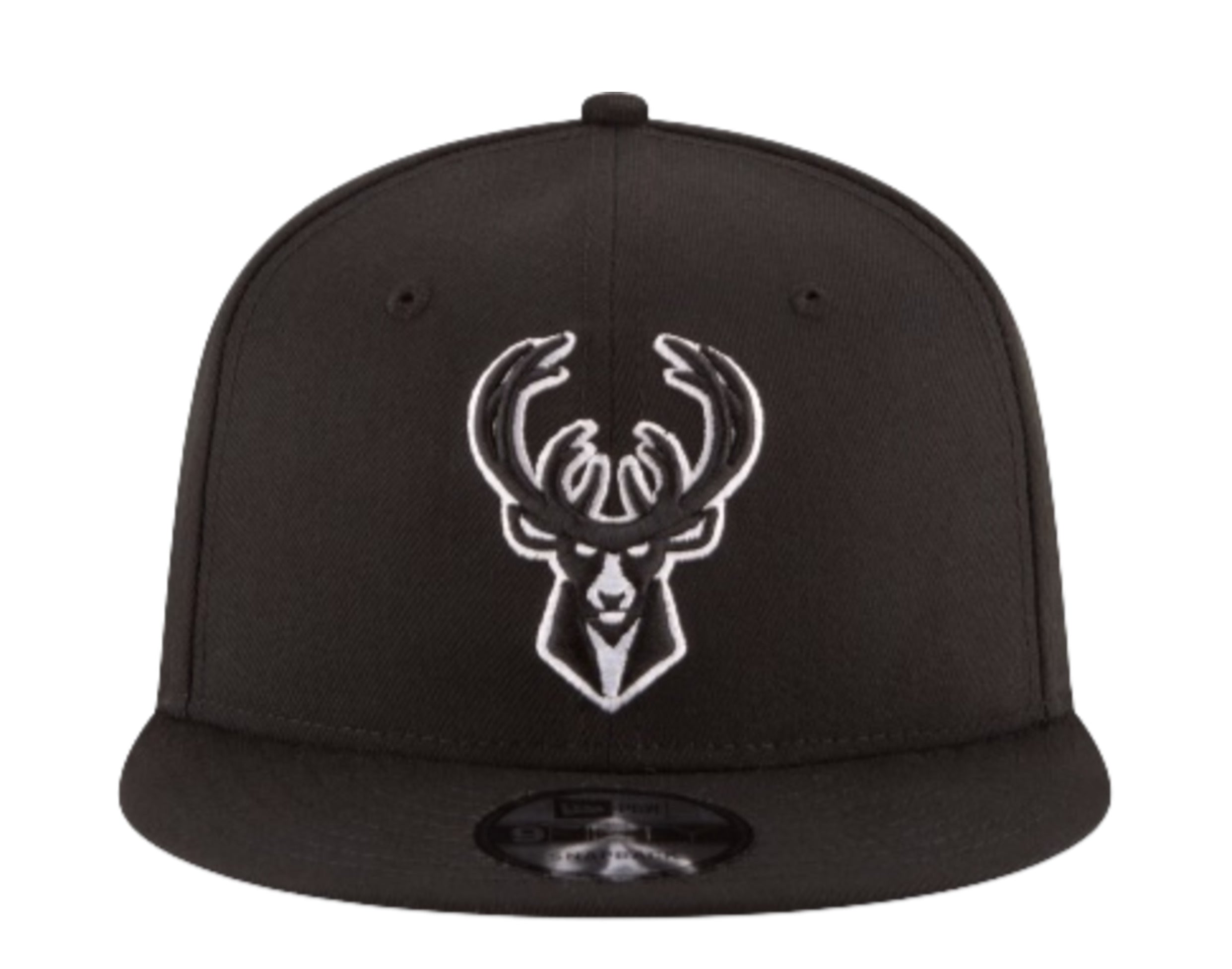 New Era 9Fifty NBA Milwaukee Bucks Black And White Basic Snapback Hat