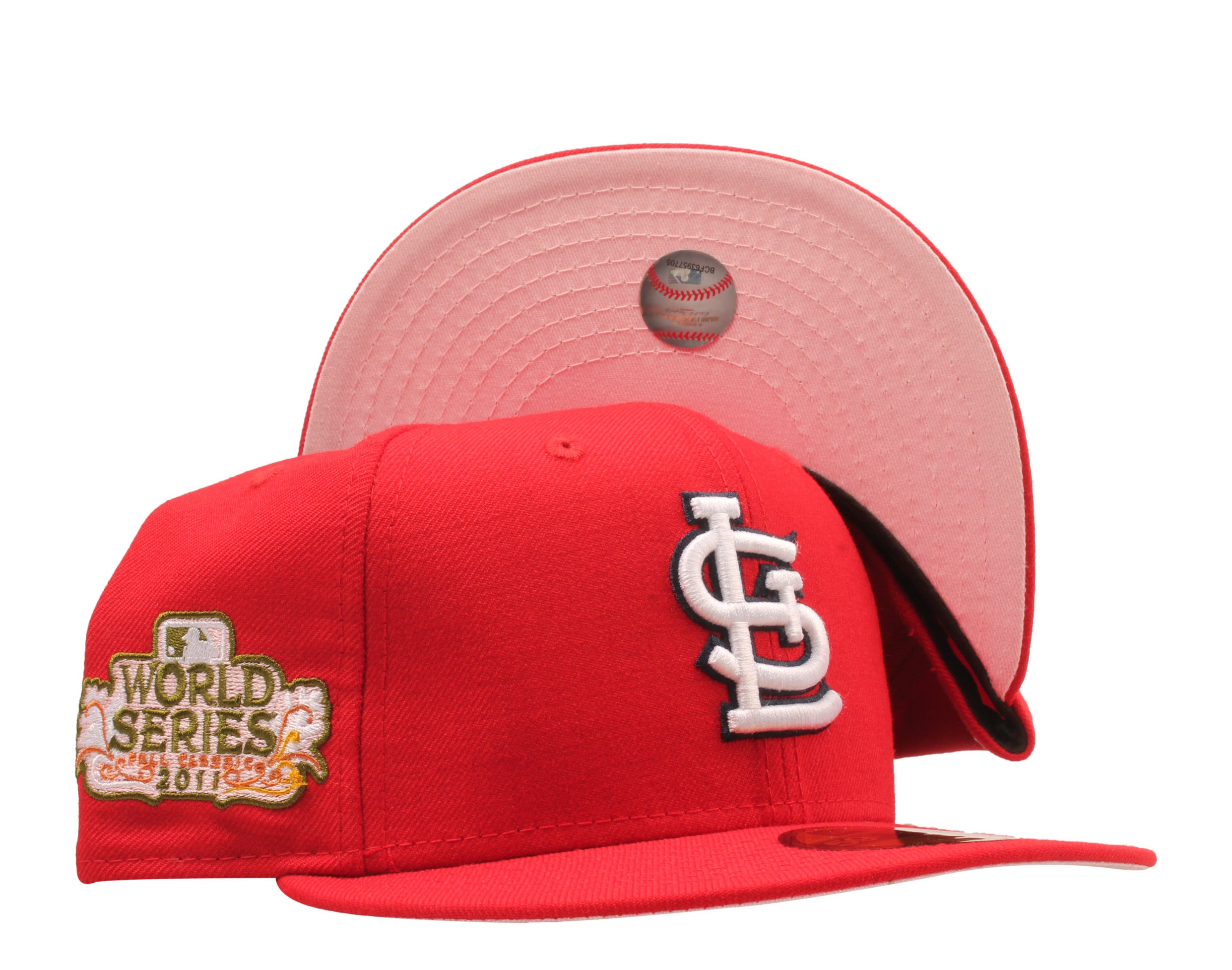 New Era x NYCMode 59Fifty MLB St. Louis Cardinals 2011 World Series Fitted W/ Pink Undervisor