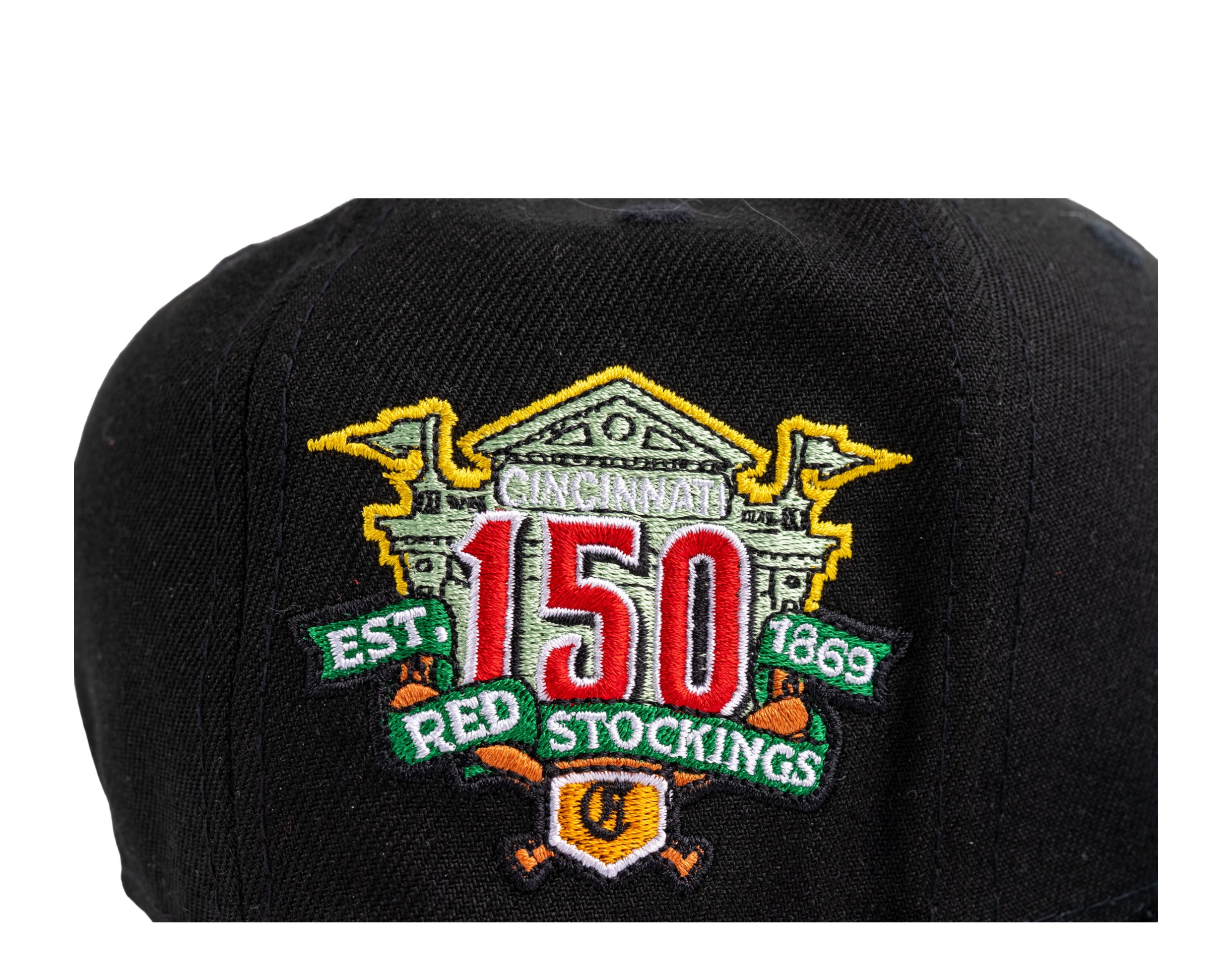 Red Cincinnati Reds Green Bottom 150th Anniversary side Patch New