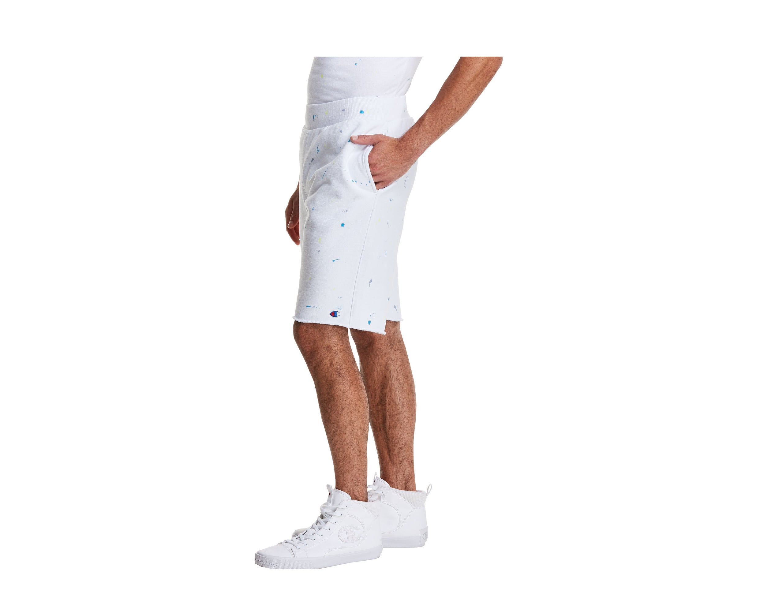 Champion C-Life Reverse Weave Cut Off Paint Splatter Men's Shorts