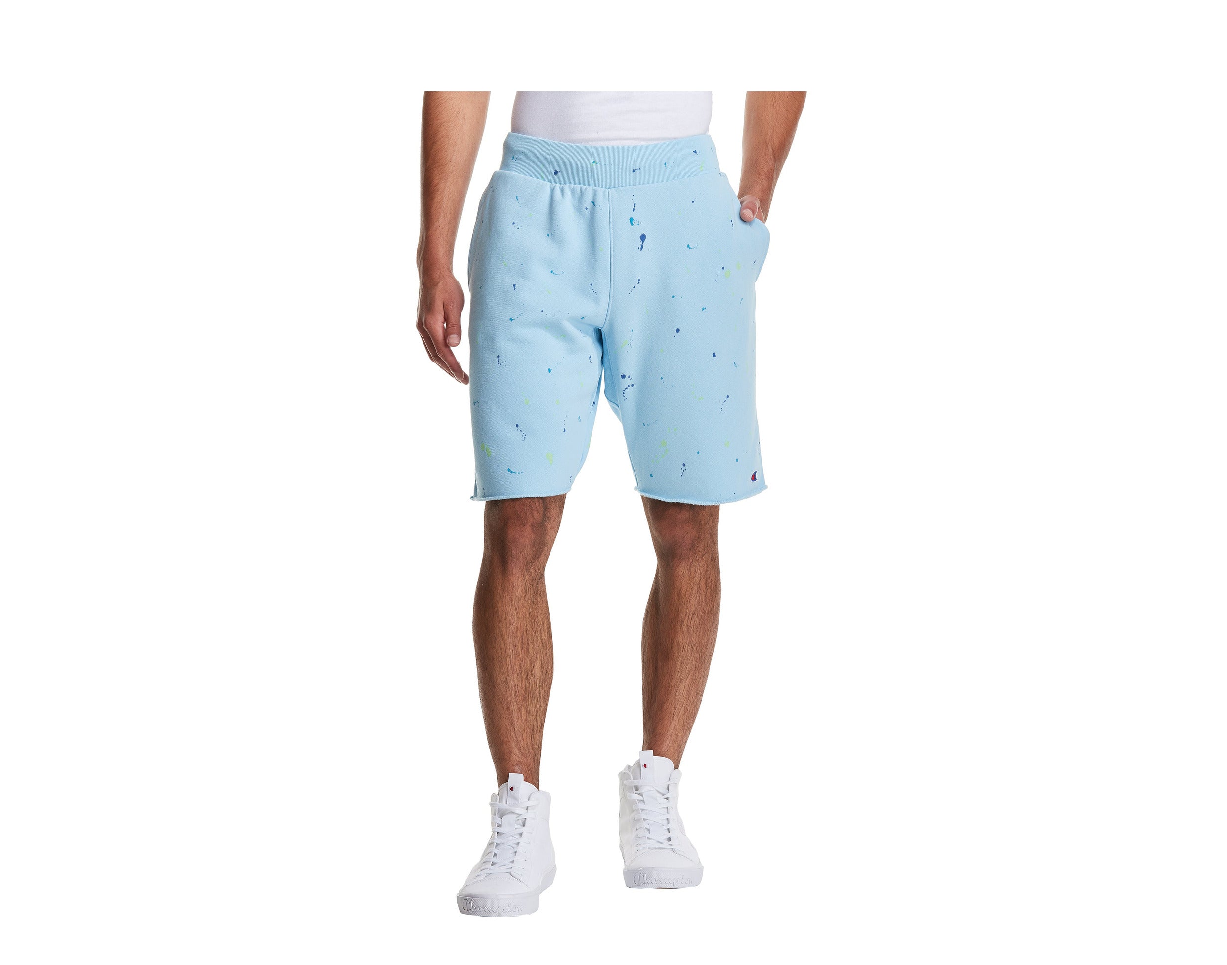 Champion C-Life Reverse Weave Cut Off Paint Splatter Men's Shorts