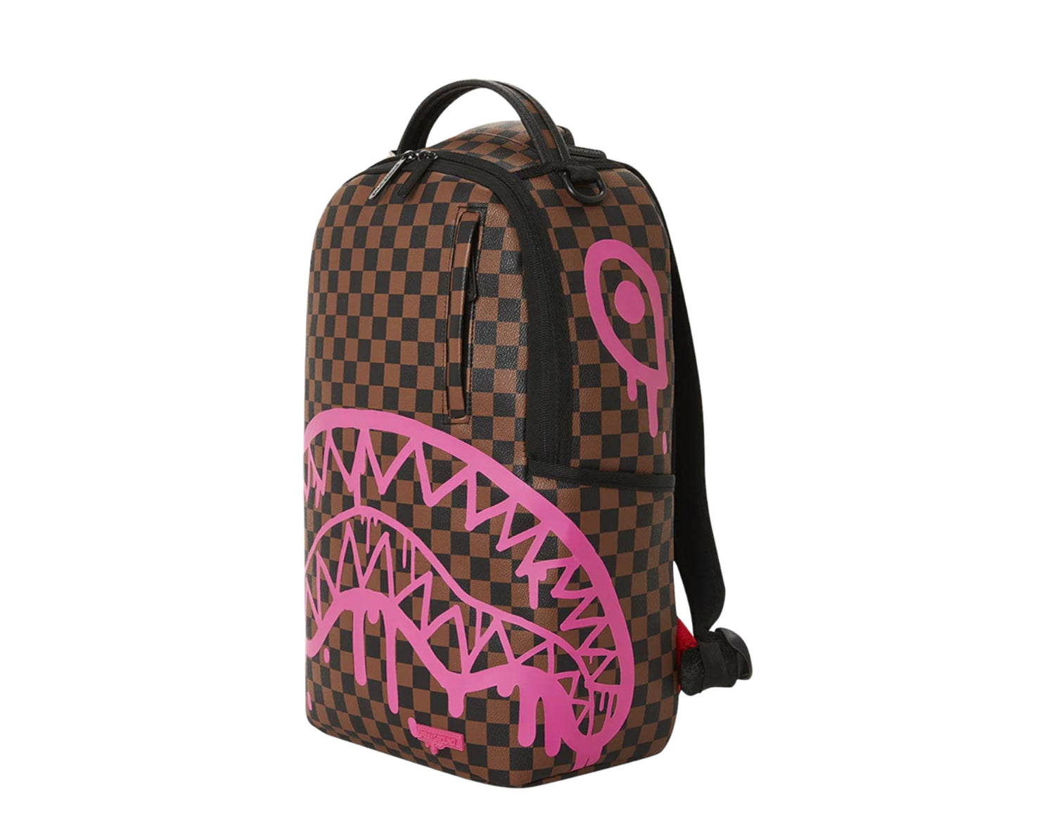 Sprayground Pink Drip Sharks Check Backpack (DLXV)