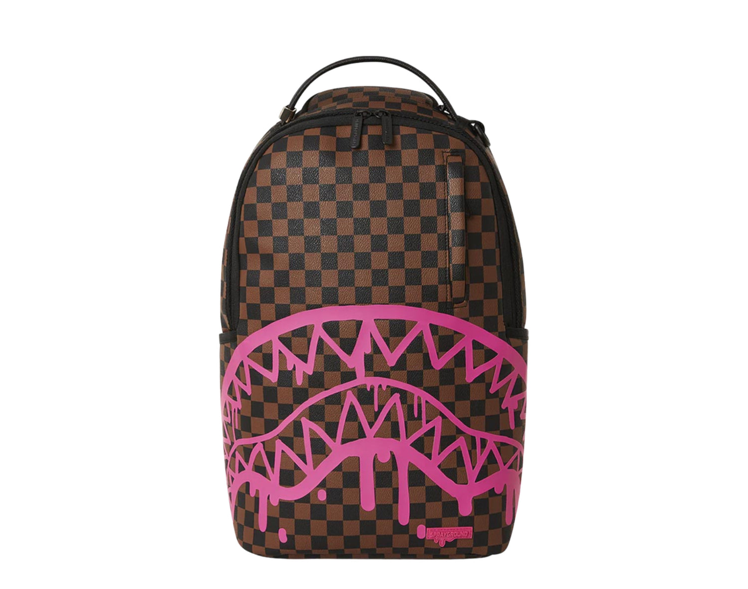 Sprayground Pink Drip Sharks Check Backpack (DLXV)