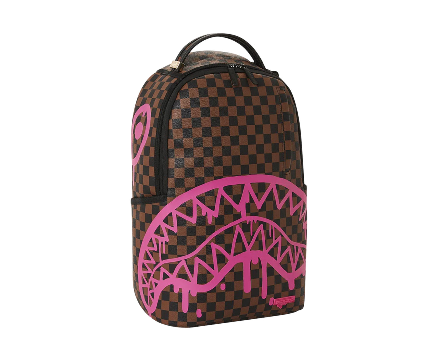 Sprayground Pink Drip Sharks Check Backpack (DLXV)