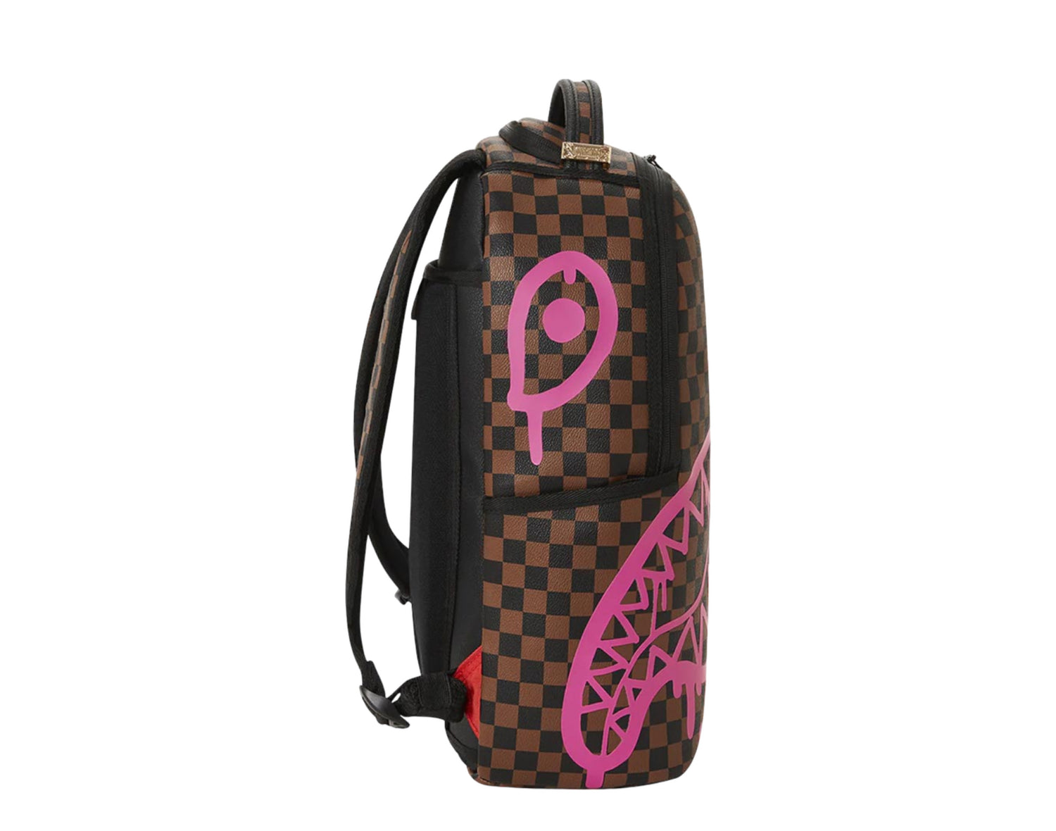 Sprayground Pink Drip Sharks Check Backpack (DLXV)