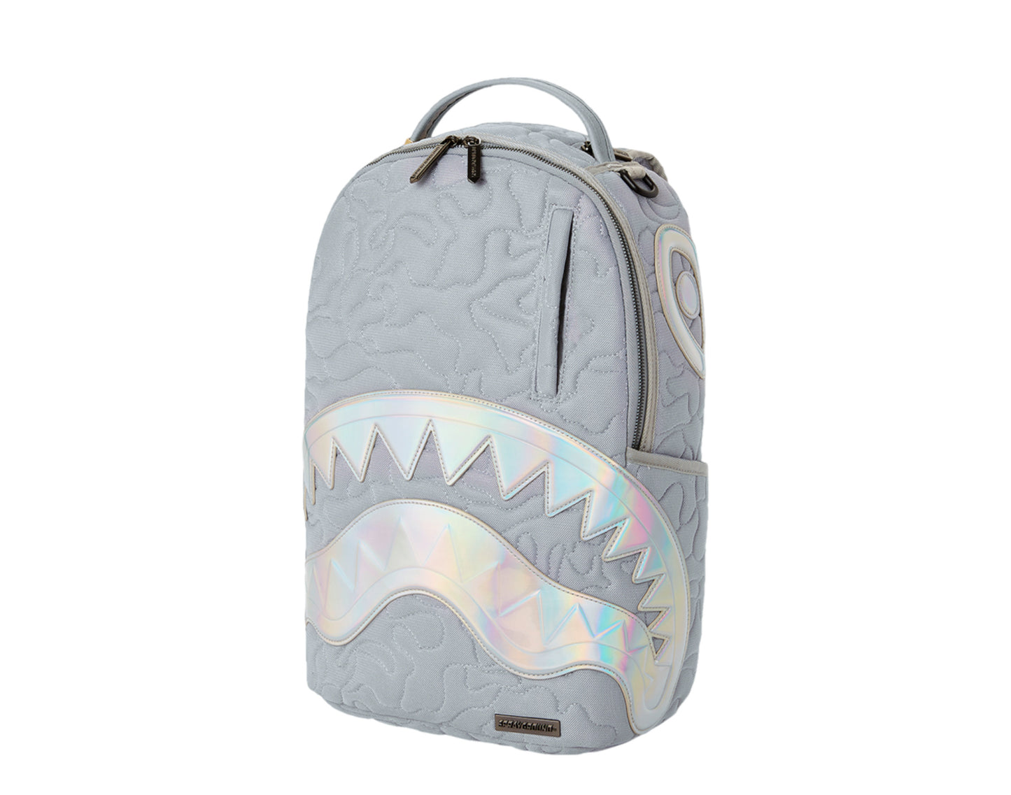 SPRAYGROUND QUILTED IRIDESCENT DLXSF BACKPACK GRAY-SILVER