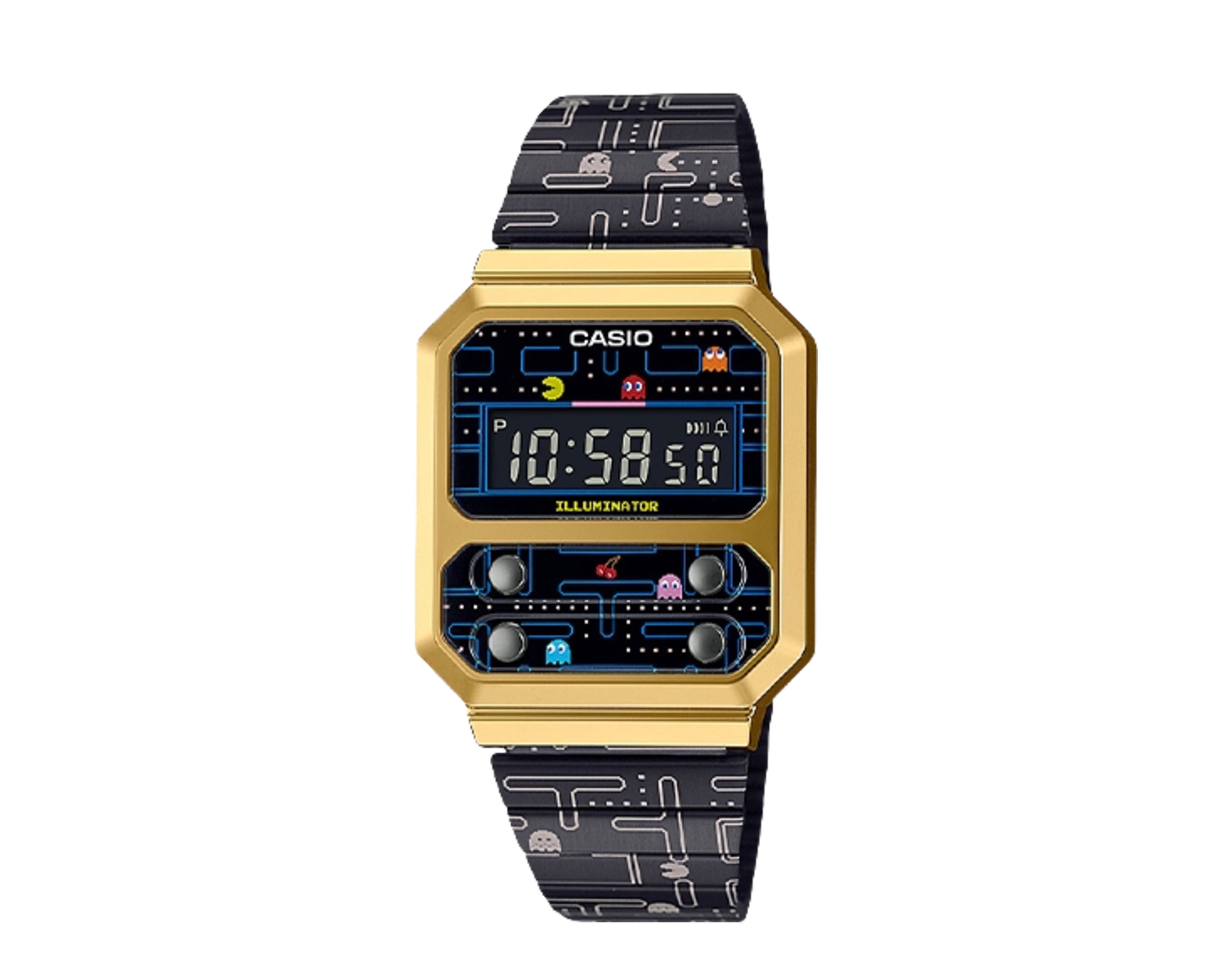 Casio Vintage A100WEPC PAC-MAN Digital Metal Watch