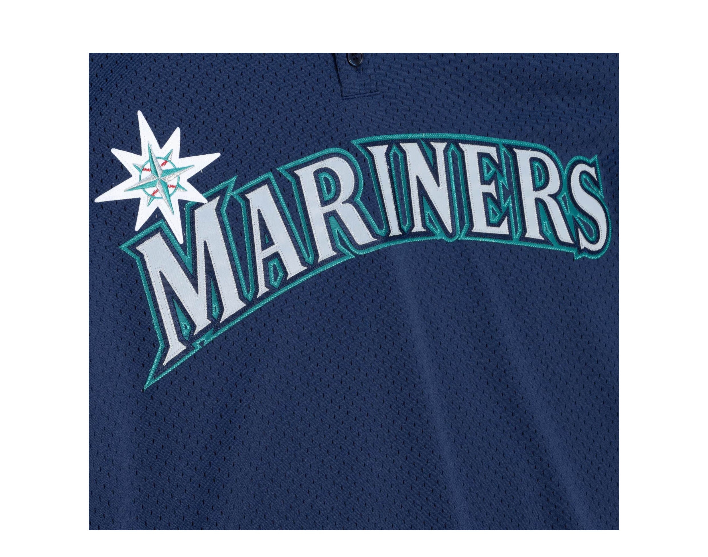 Mitchell & Ness Mens Ken Griffey Jr. 1995 Authentic Mesh BP Jersey Seattle Mariners, Blue / S