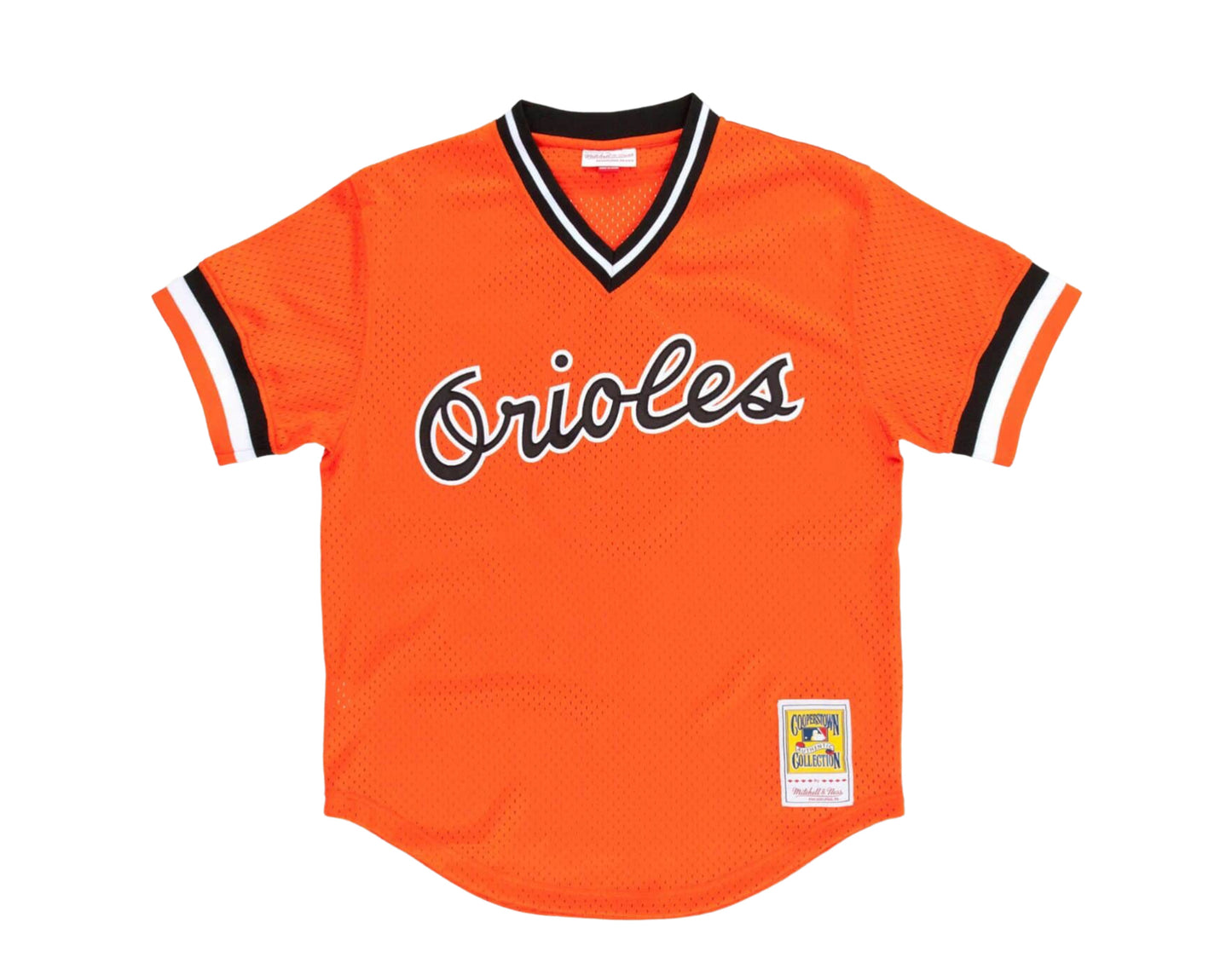 Men's Mitchell & Ness Cal Ripken Jr Orange Baltimore Orioles 1988 Authentic Cooperstown Collection Mesh Batting Practice Jersey