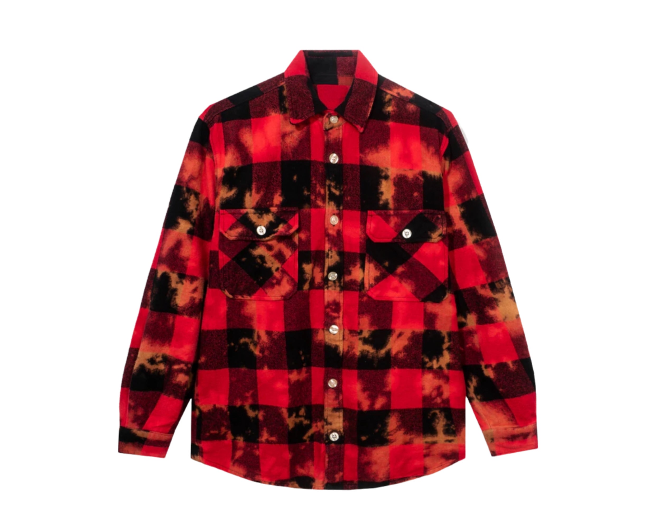 Anti Social Social Club Chromey Red Tie Dye Flannel Shirt