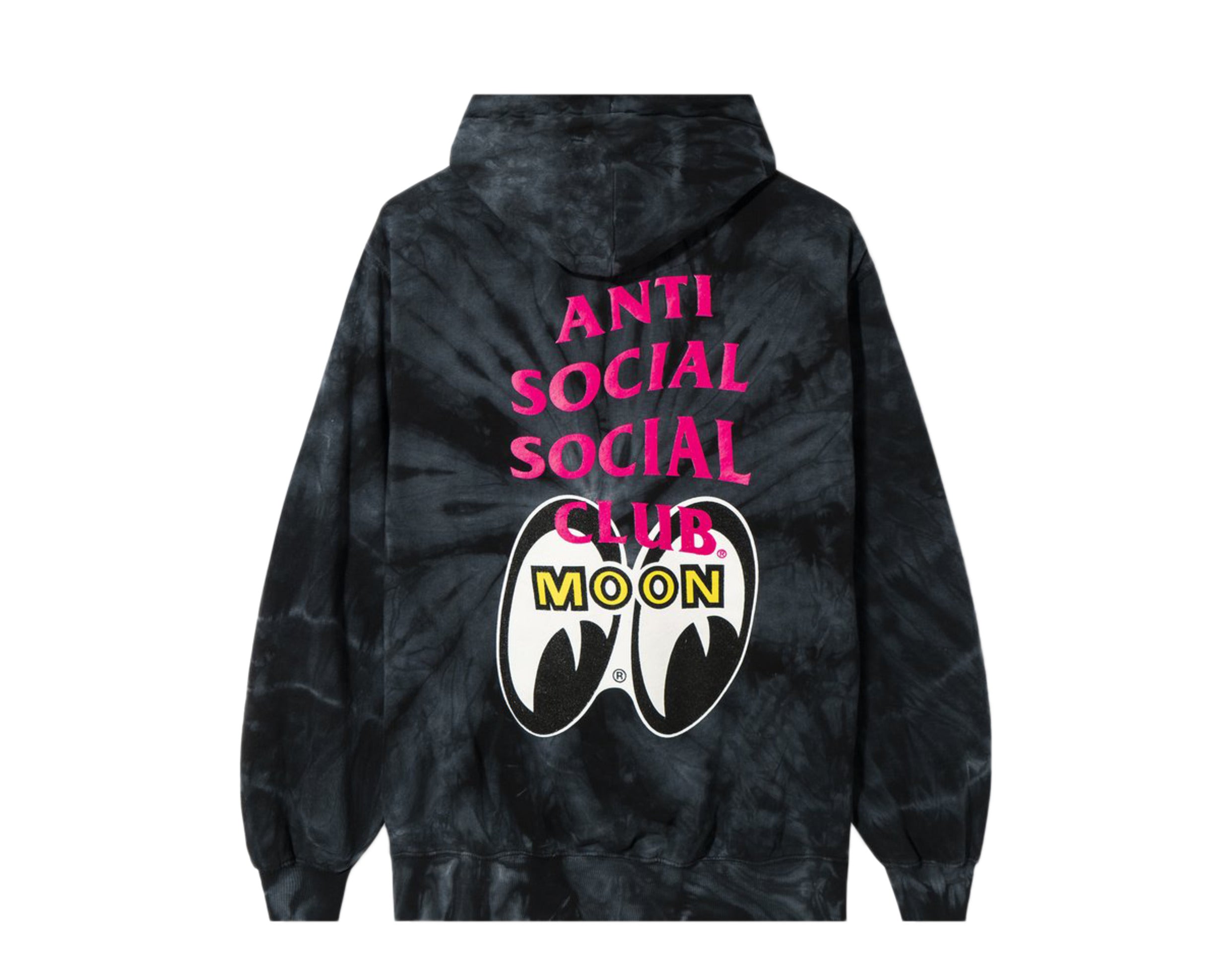 Anti Social Social Club X Mooneyes Stacked Black Tie Dye Hoodie