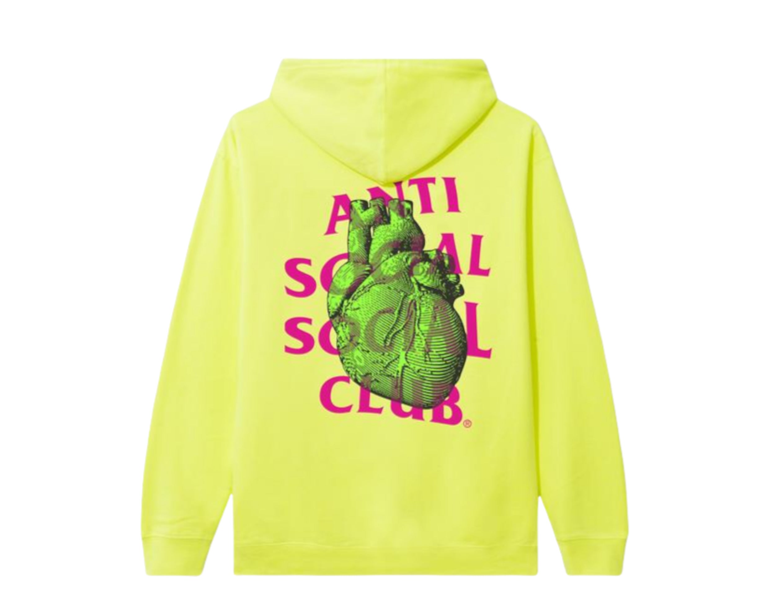 Anti Social Social Club Pulse Check Safety Yellow Hoodie