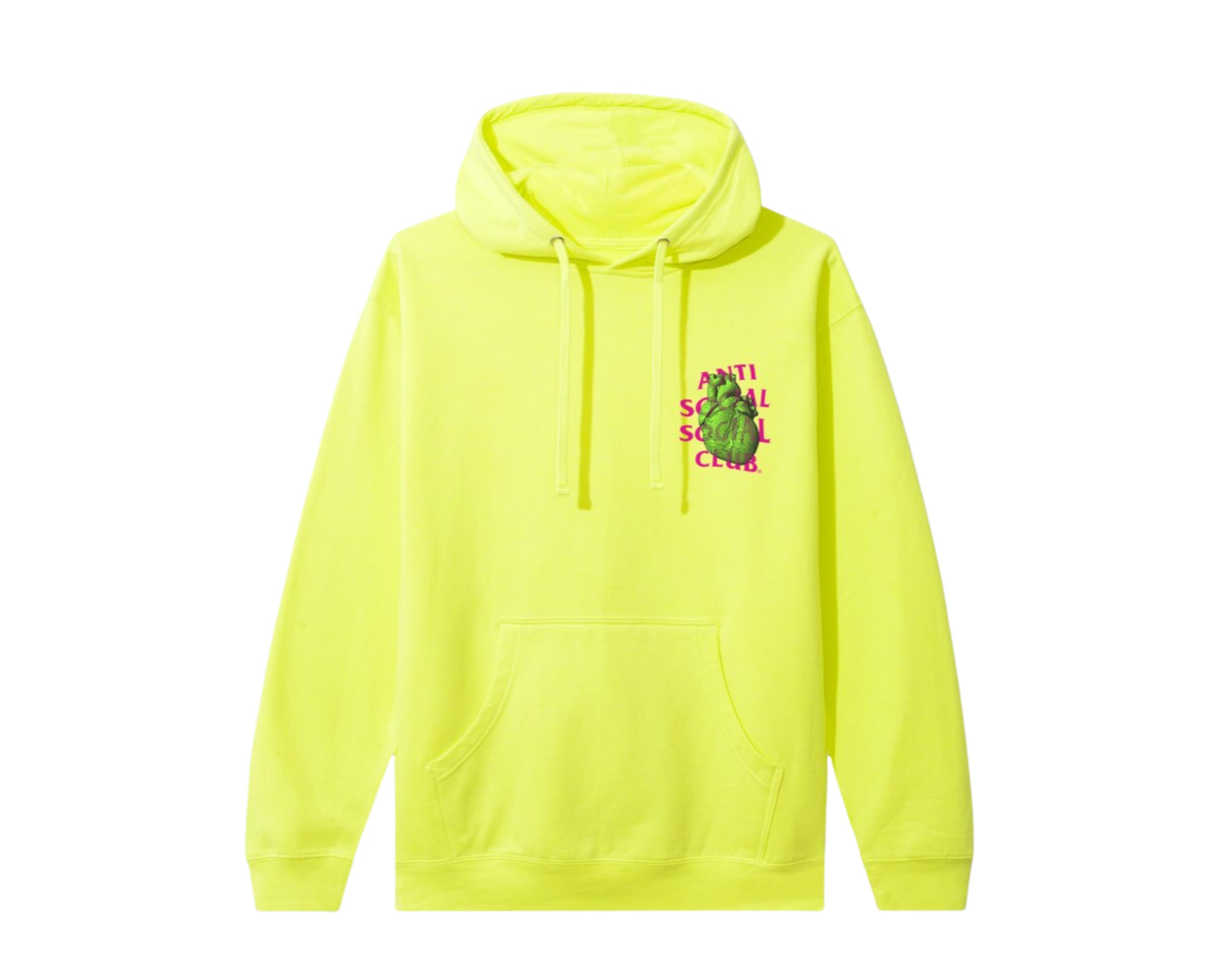 Anti Social Social Club Pulse Check Safety Yellow Hoodie