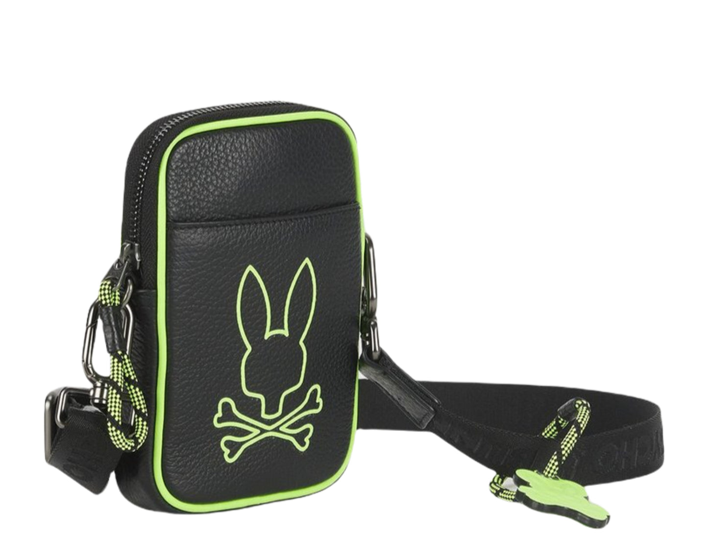 Psycho Bunny Leather Crossbody Tech Pouch Bag