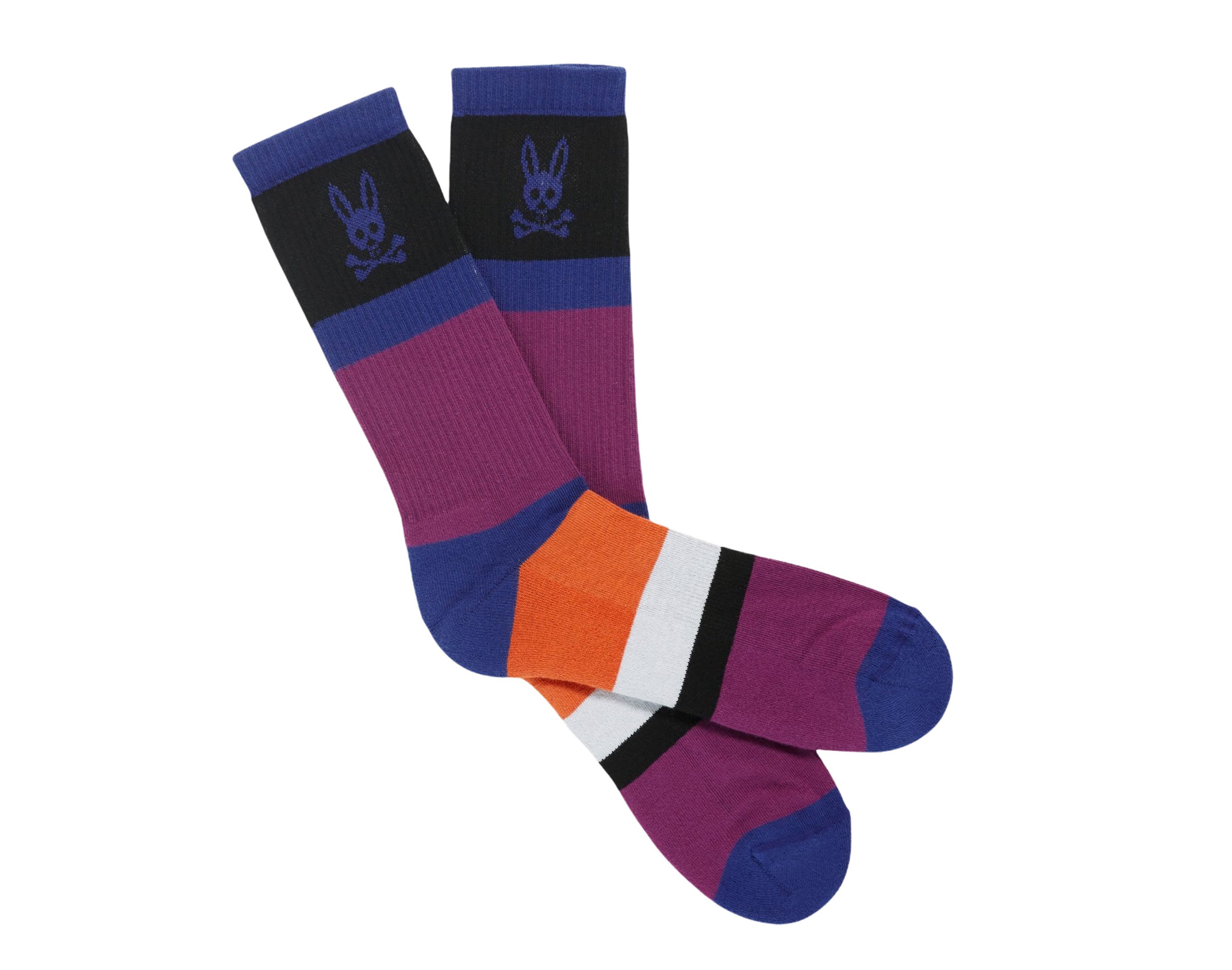 Psycho Bunny Stripped Color-Blocked Men's Socks