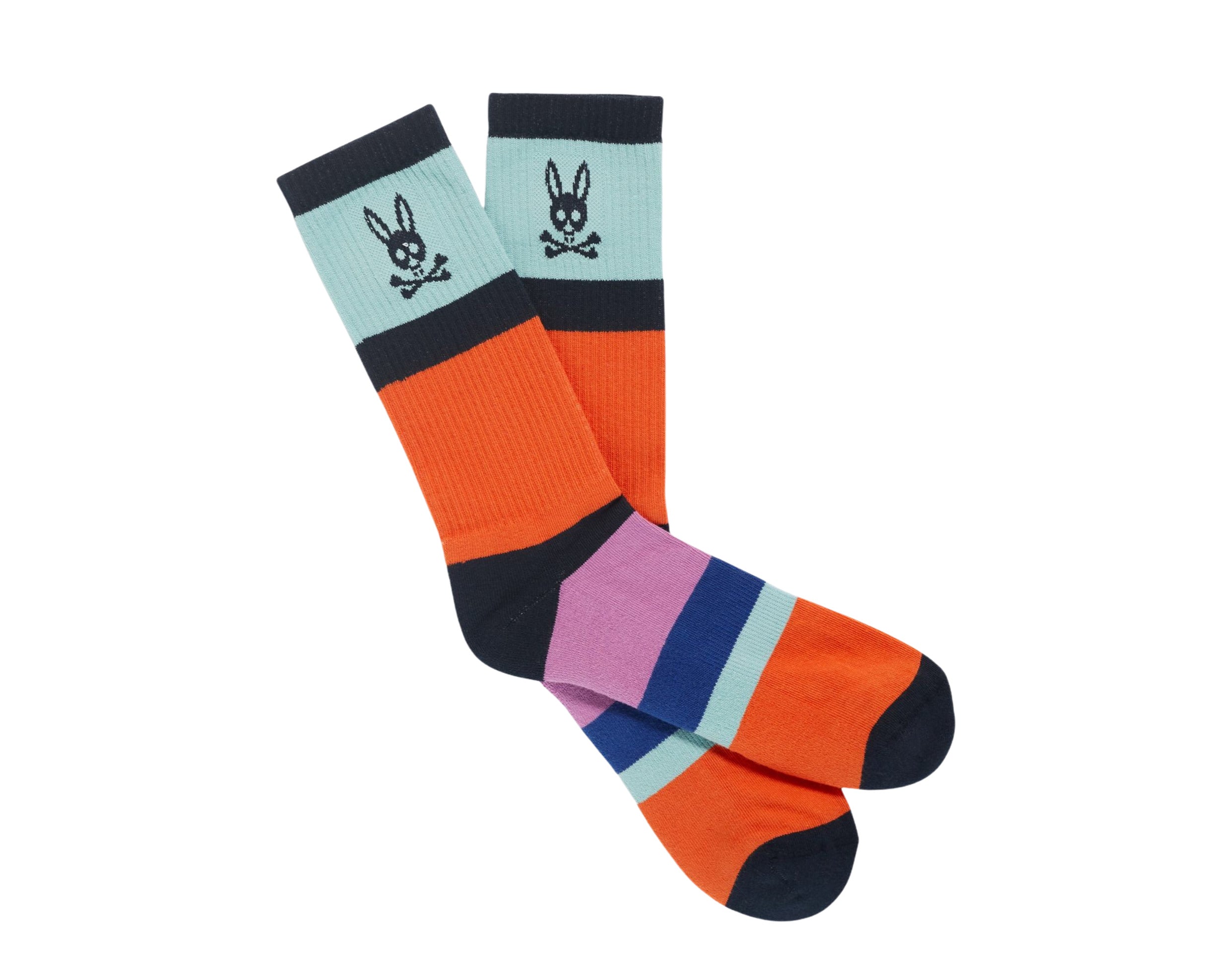 Psycho Bunny Stripped Color-Blocked Men's Socks