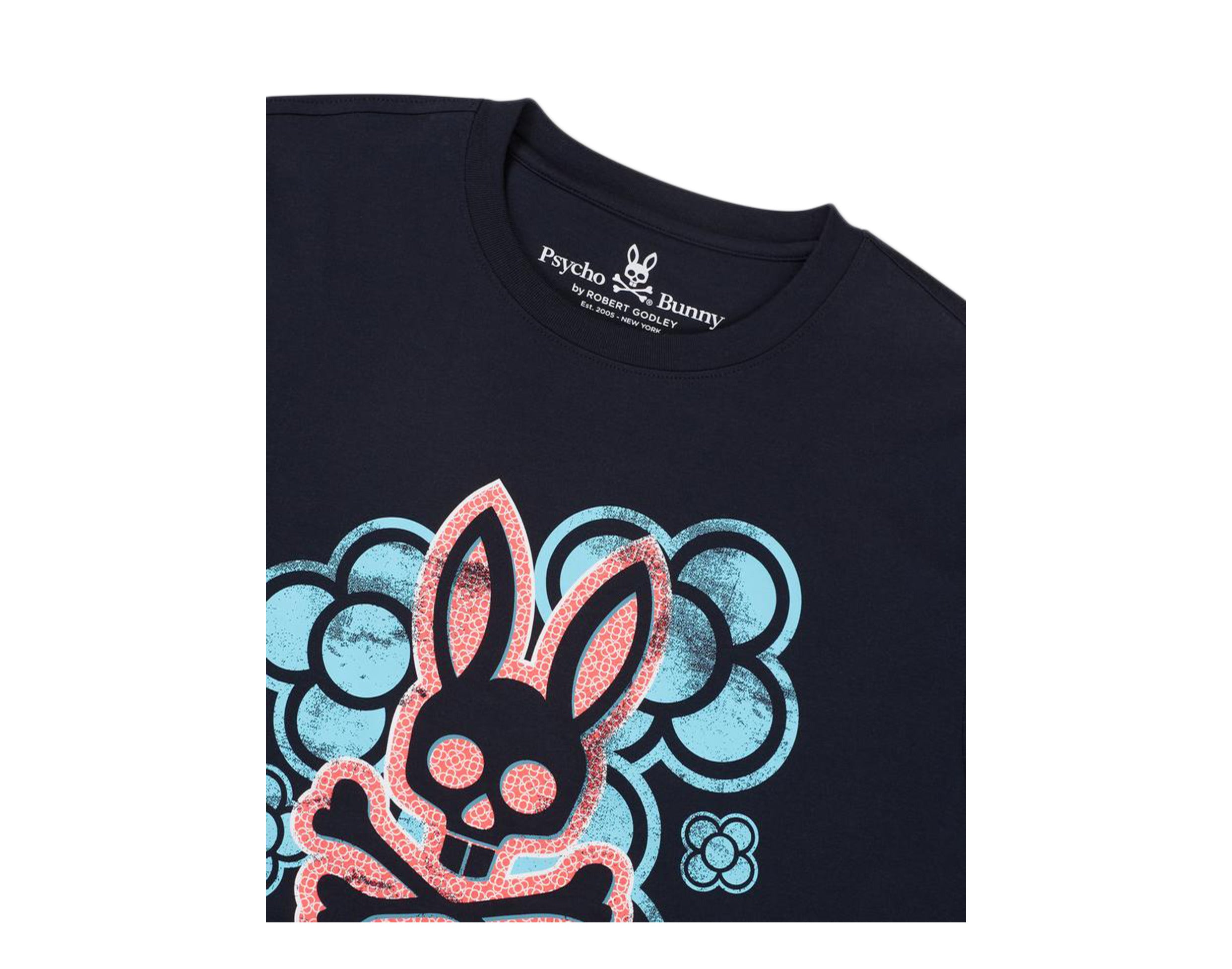 Psycho Bunny Men's Regular Fit Short Sleeve V Neck T-Shirt Navy