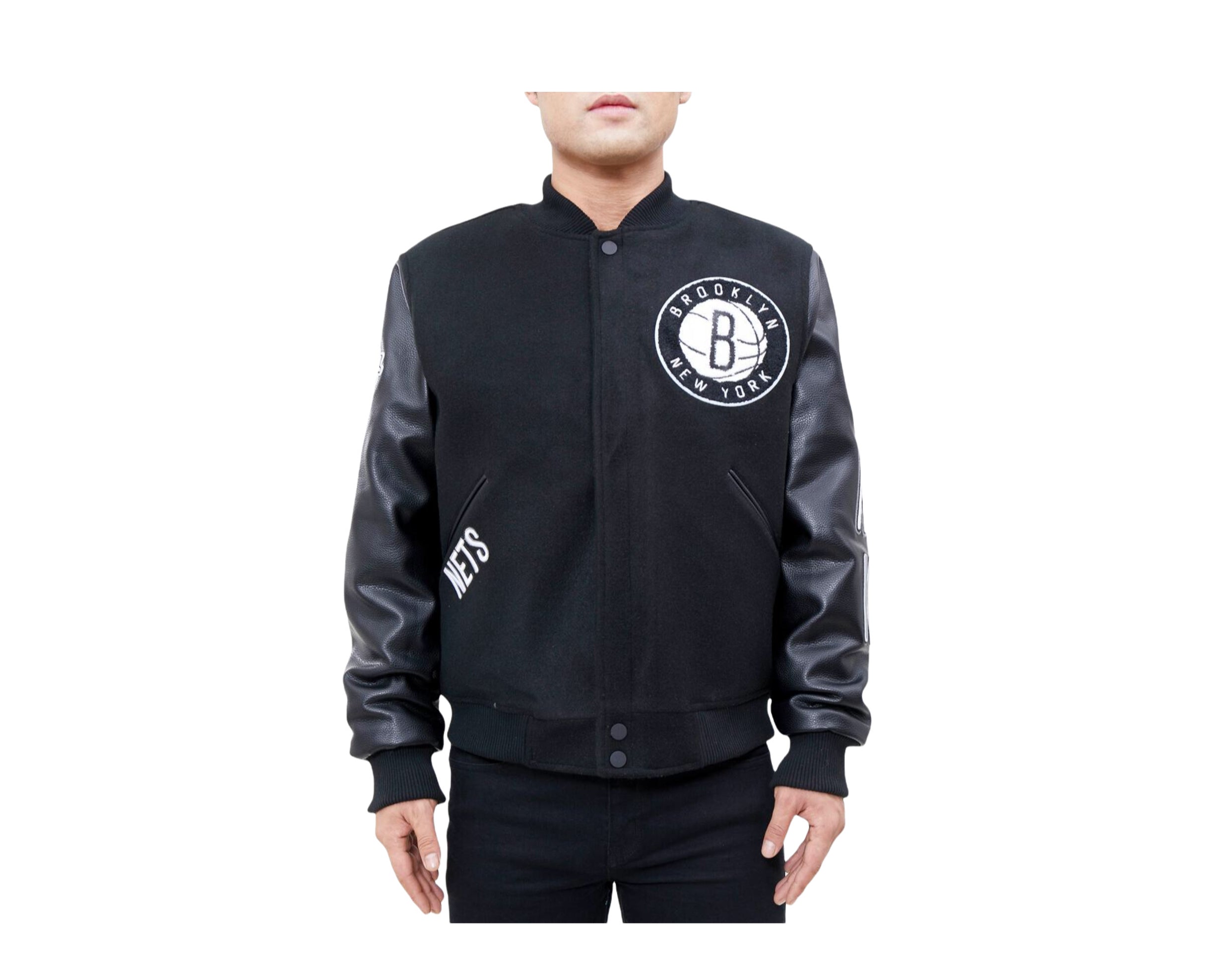 Pro Standard NBA Brooklyn Nets Logo Blended Varsity Jacket